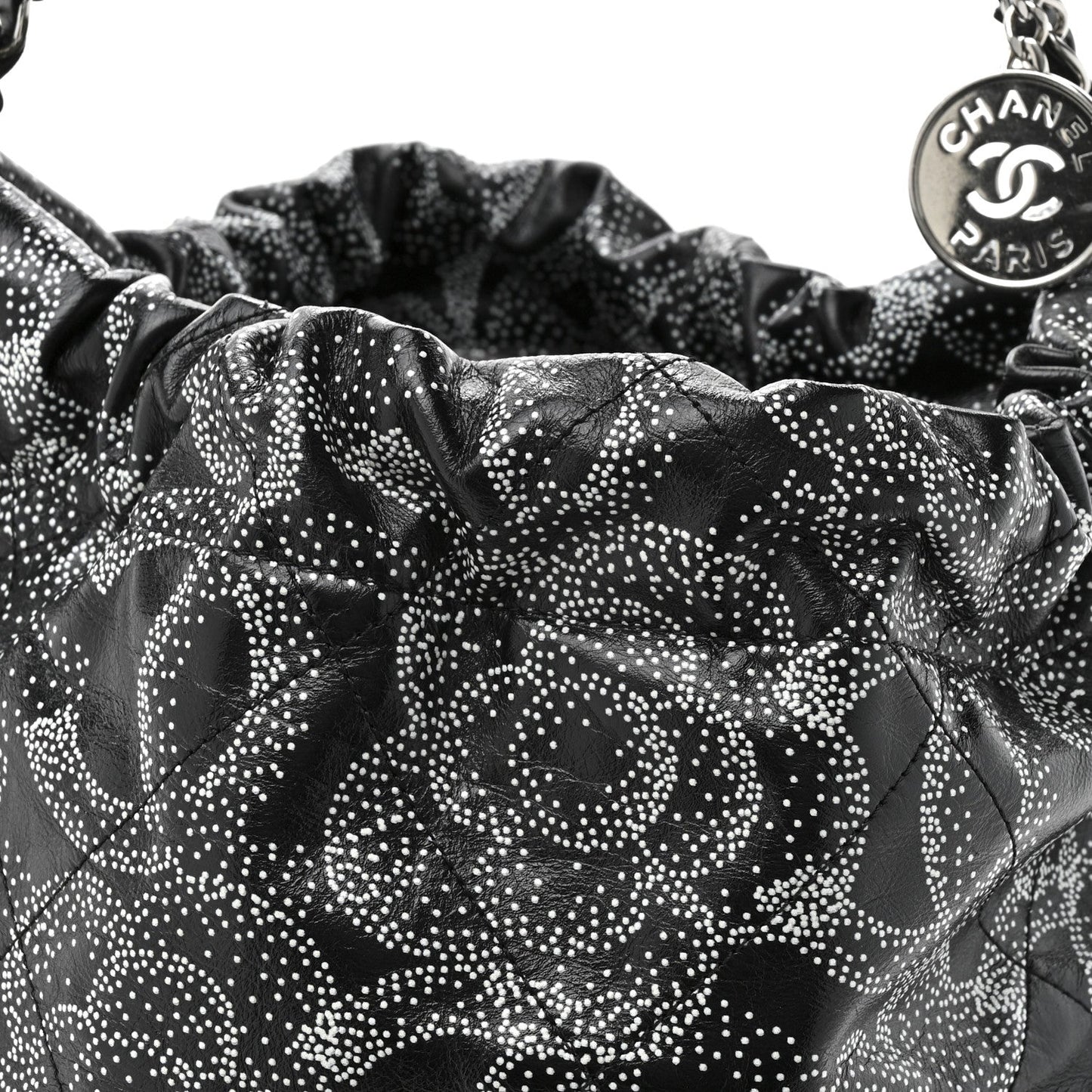 Printed Calfskin Quilted Chanel 22 Black