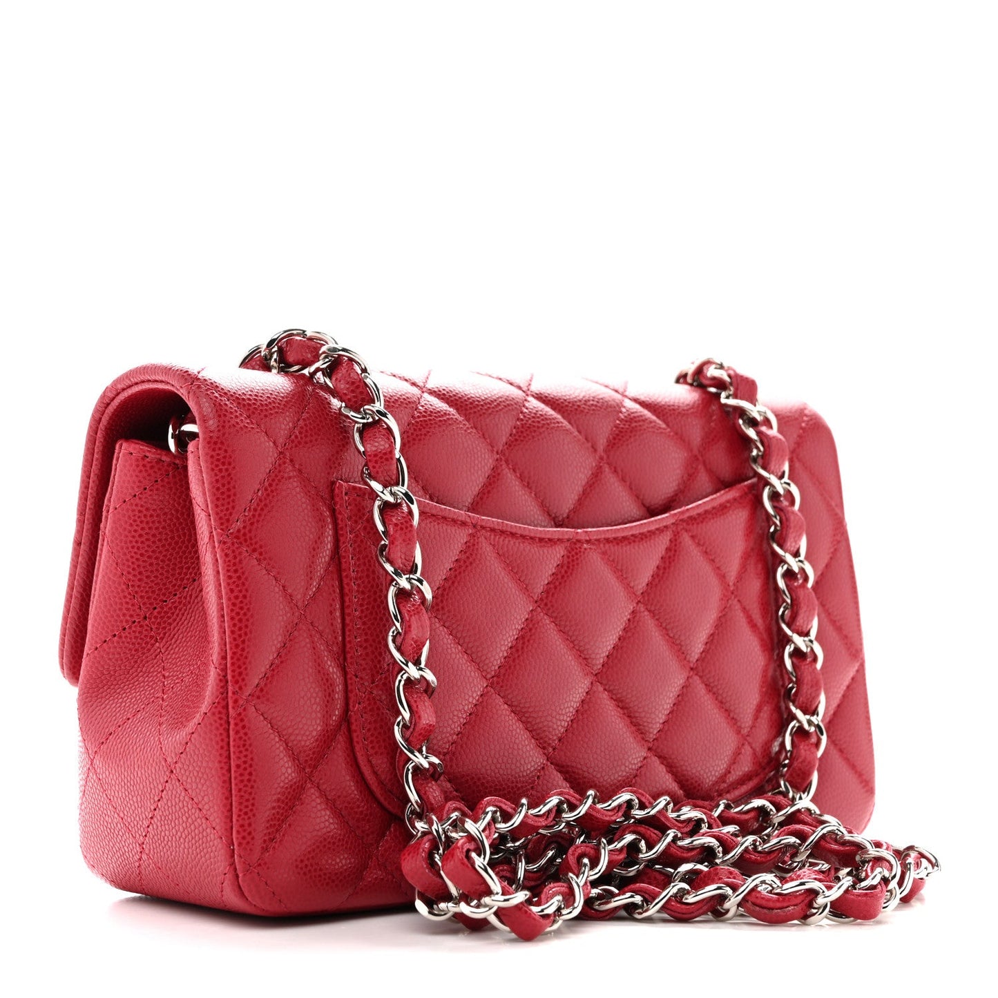 Caviar Quilted Mini Rectangular Flap Pink