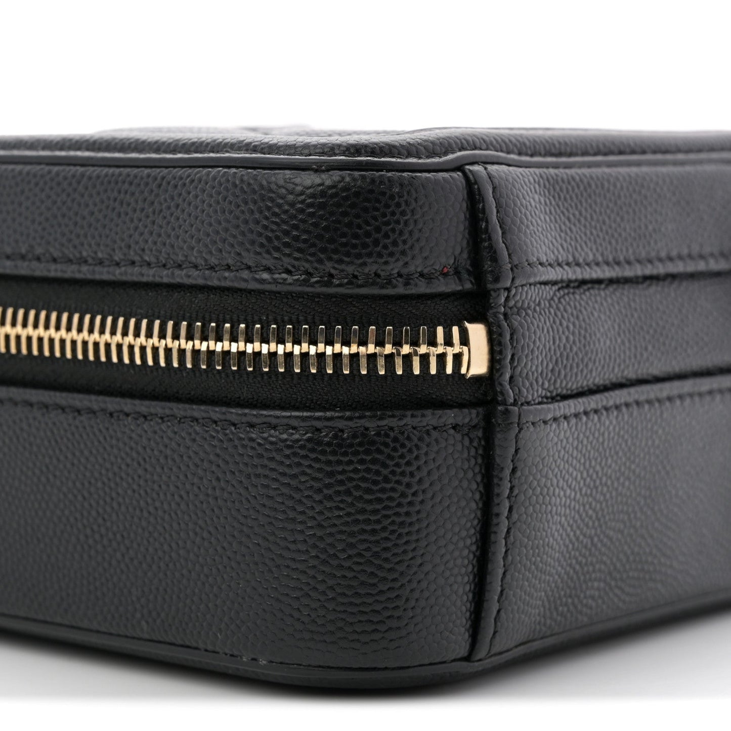 Caviar Quilted CC North South Filigree Vanity Case Black