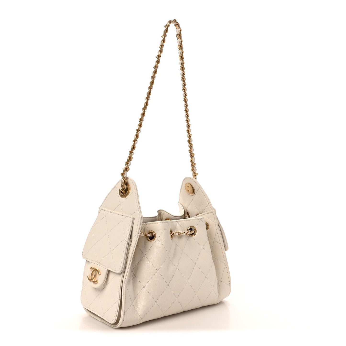Caviar Quilted Mini Chanel 25 Handbag White
