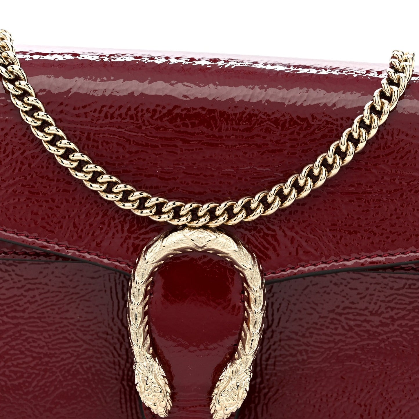 Crinkled Patent Mini Dionysus Shoulder Bag Rosso Ancora Red