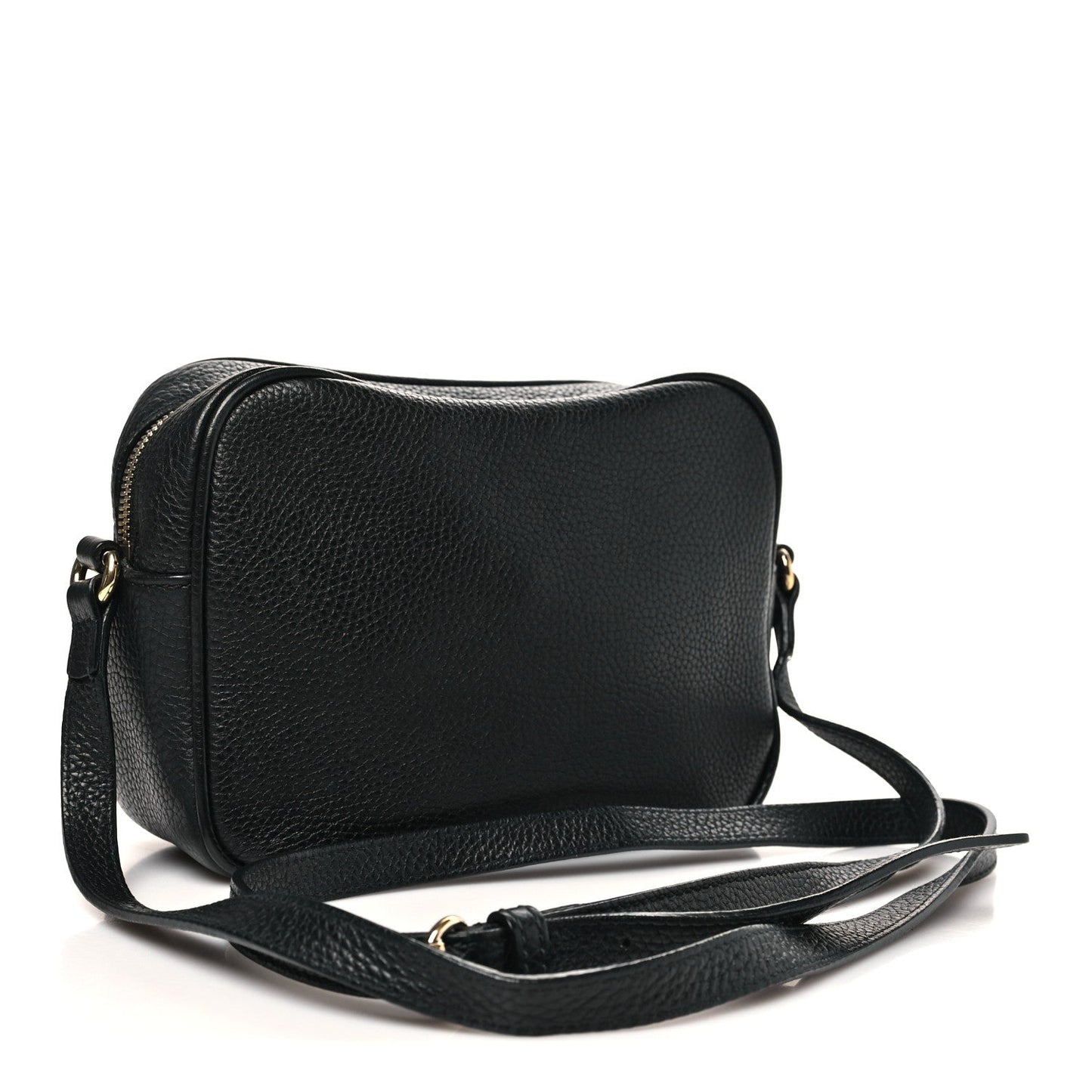 Pebbled Calfskin Small Soho Disco Bag Black
