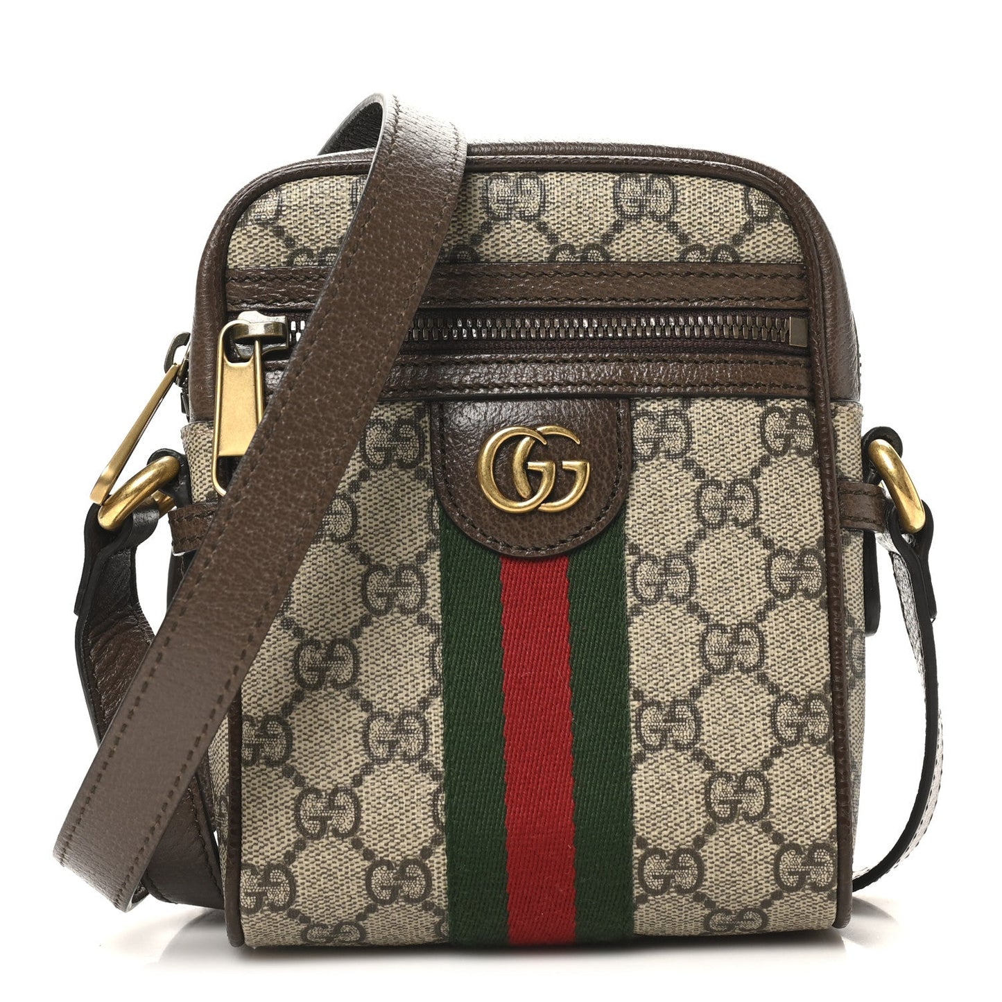 GG Supreme Monogram Web Mini Ophidia Messenger Brown