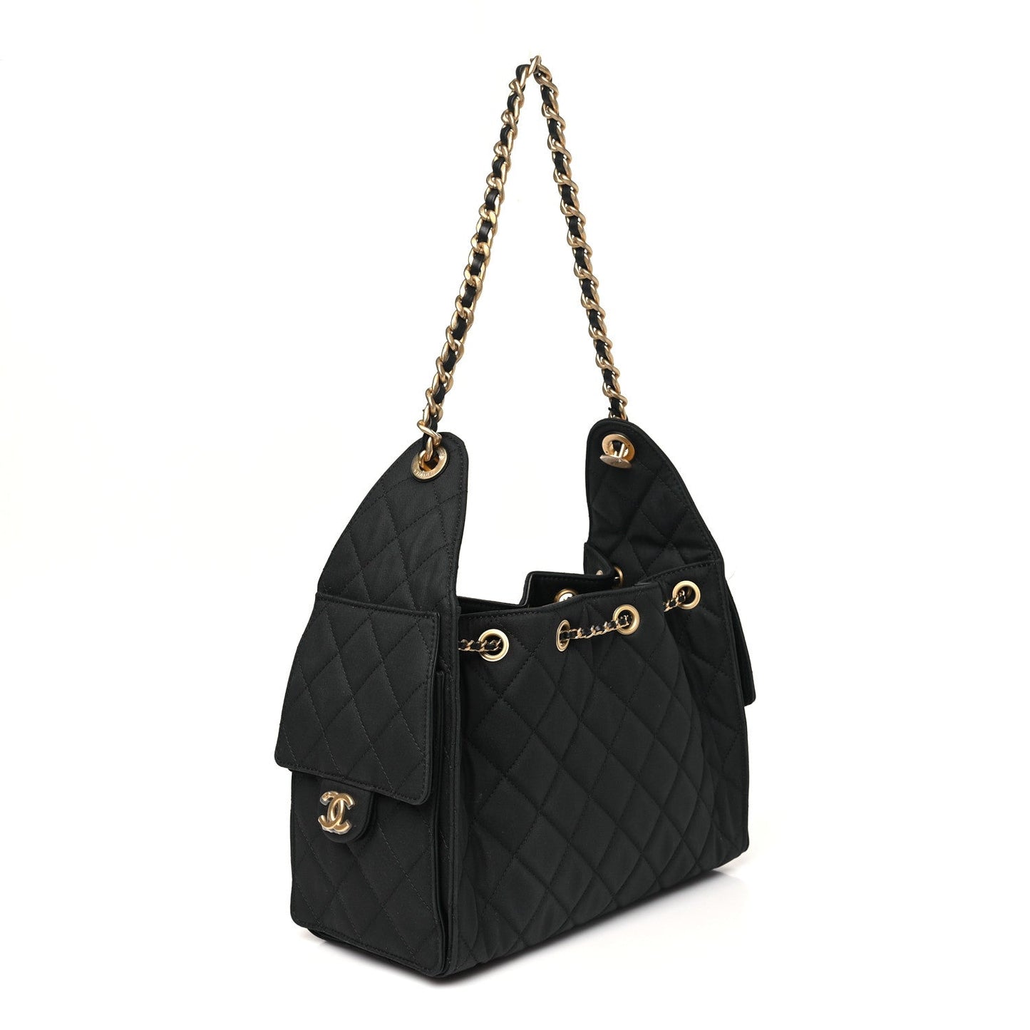 Canvas Quilted Small Chanel 25 Handbag Black
