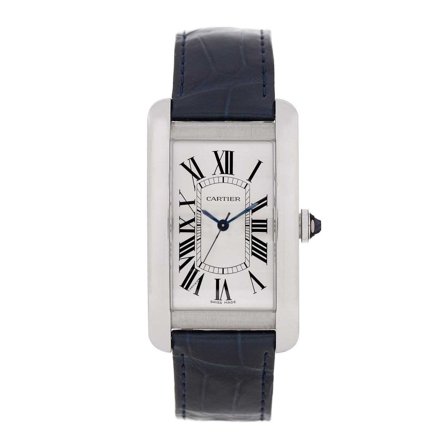 Stainless Steel Alligator 27mm Tank Americaine Automatic Watch Blue