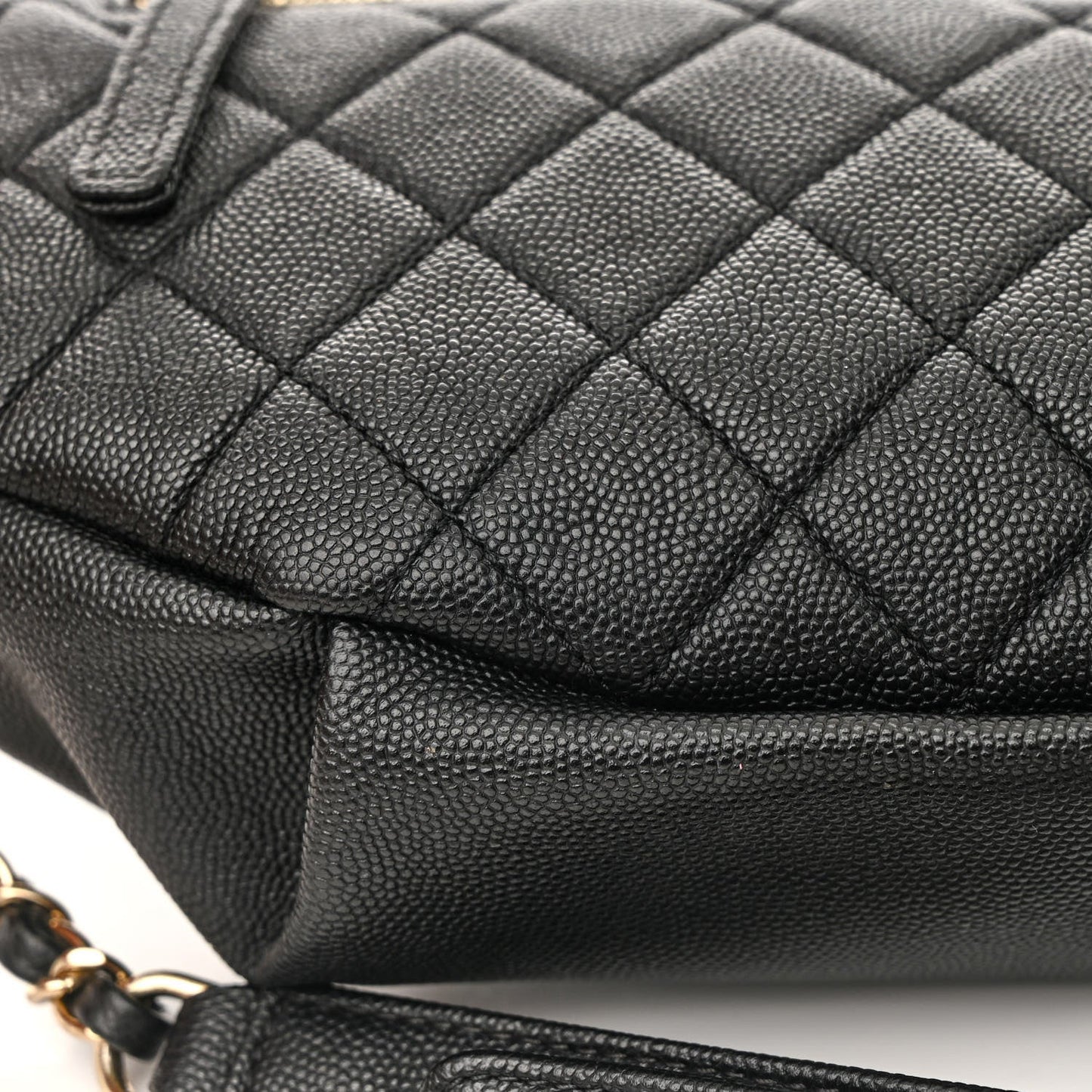 Caviar Quilted Filigree Waist Bag Black