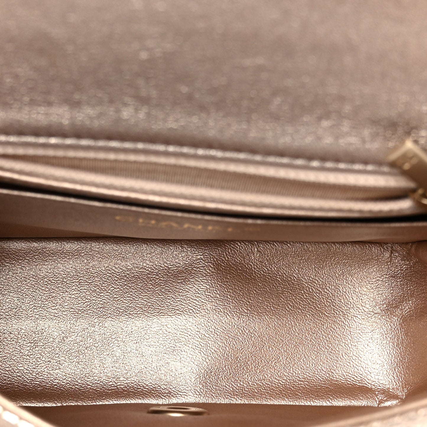 Metallic Lambskin Perforated Mini Square Flap Light Pink