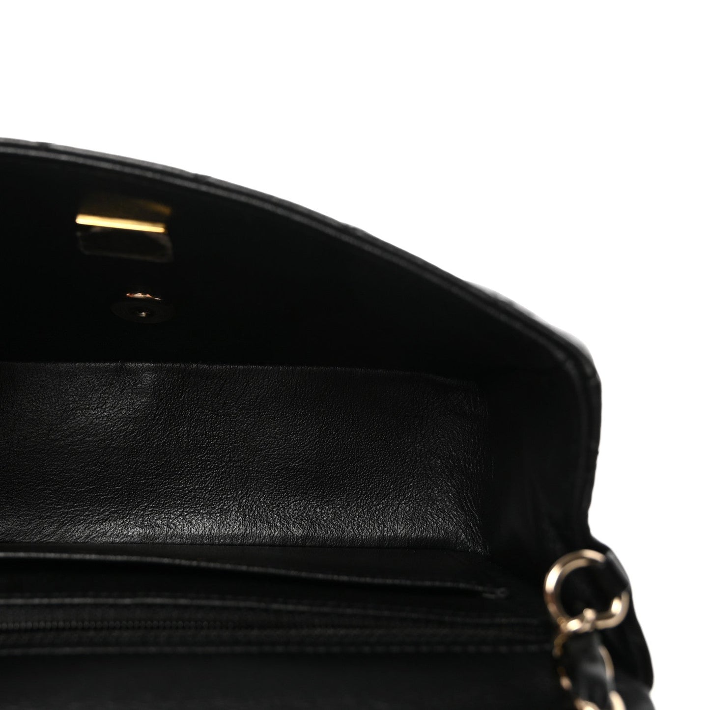 Lambskin Quilted Mini Rectangular Flap Black