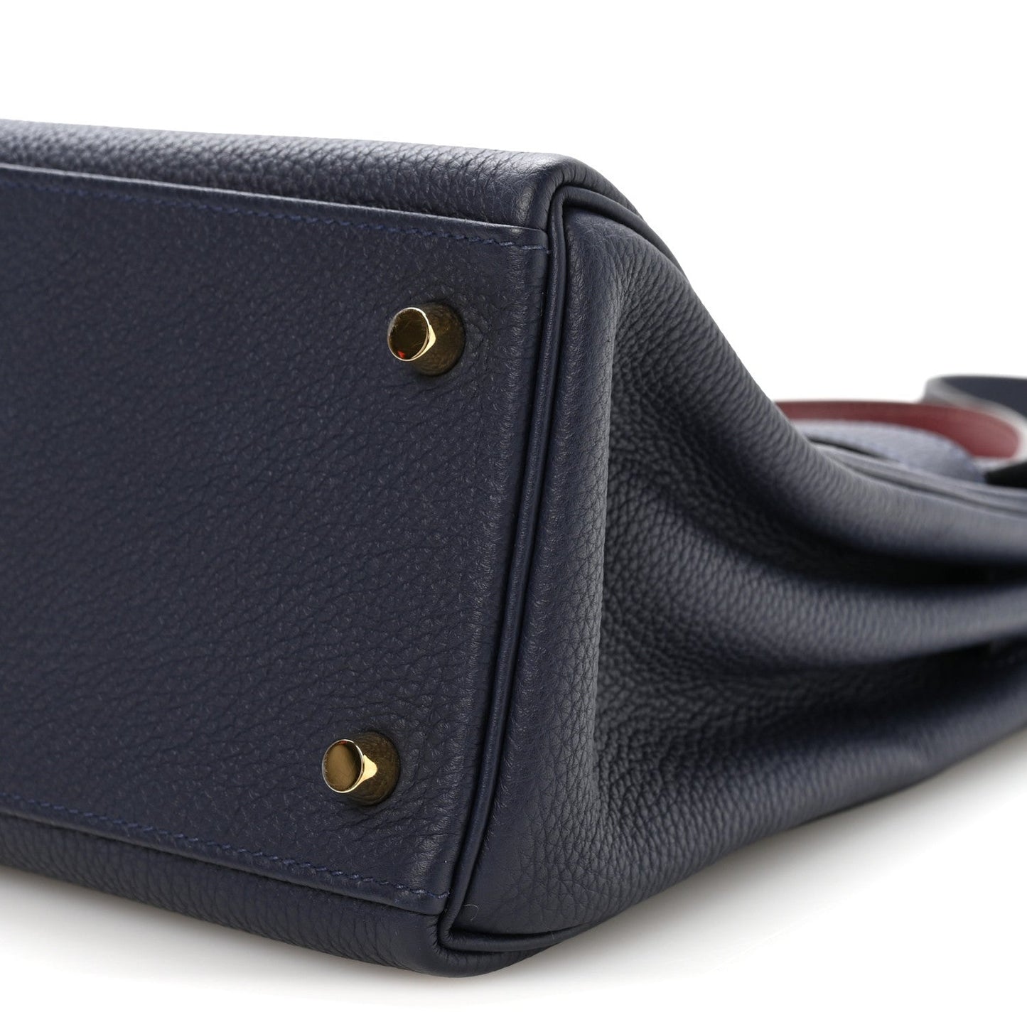 Togo Horseshoe Au Galop Kelly Retourne 28 Bleu Nuit Rouge H Fauve