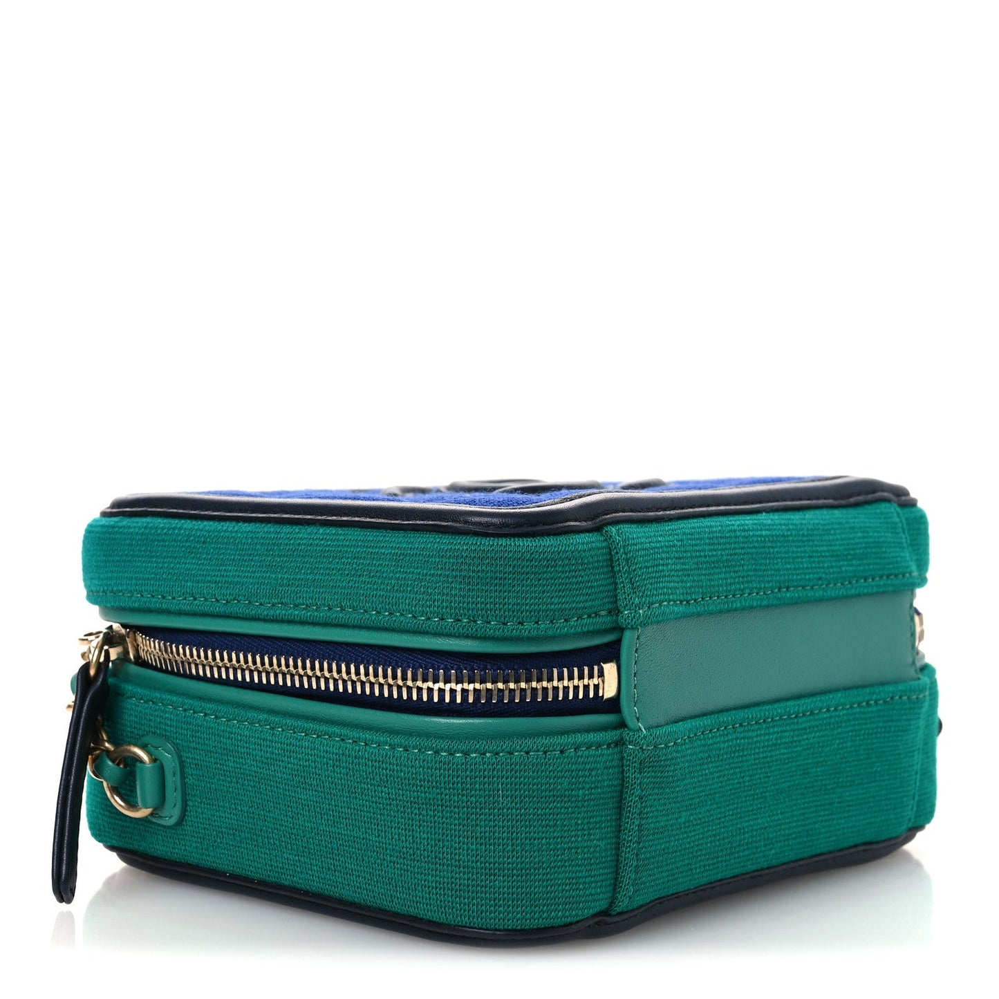 Jersey Quilted Small CC Filigree Vanity Case Blue Green