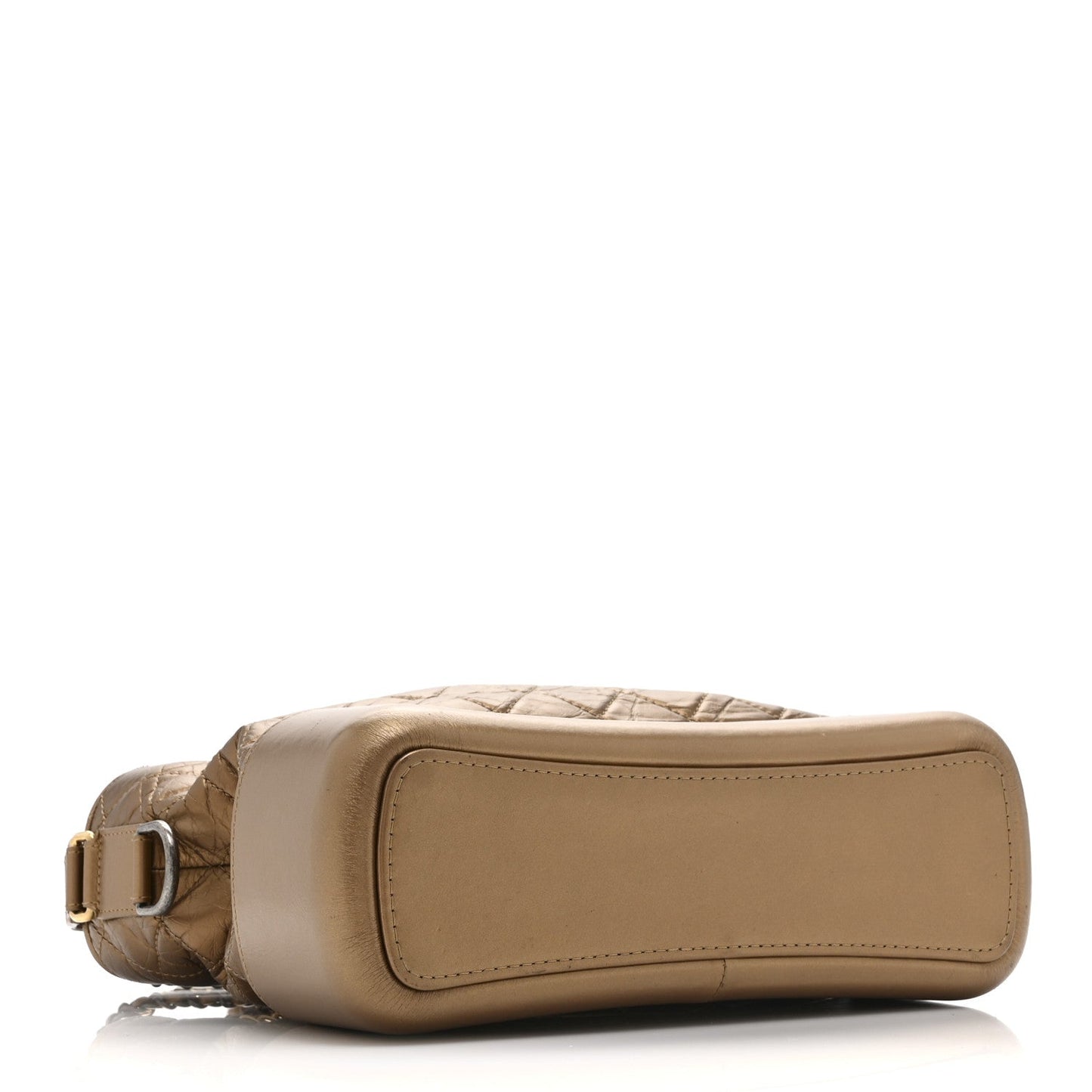 Metallic Aged Calfskin Quilted Medium Gabrielle  Bronze