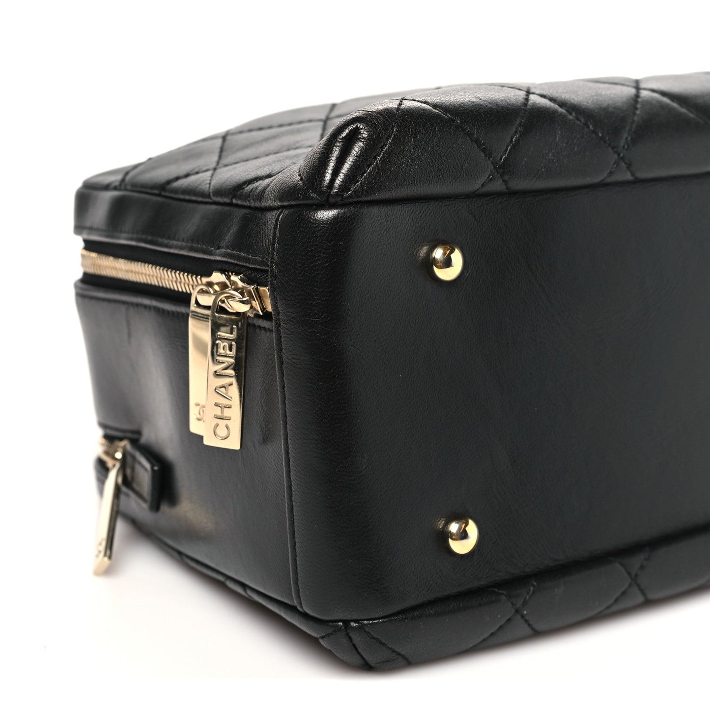 Lambskin Quilted Medium Trendy CC Bowling Bag Black