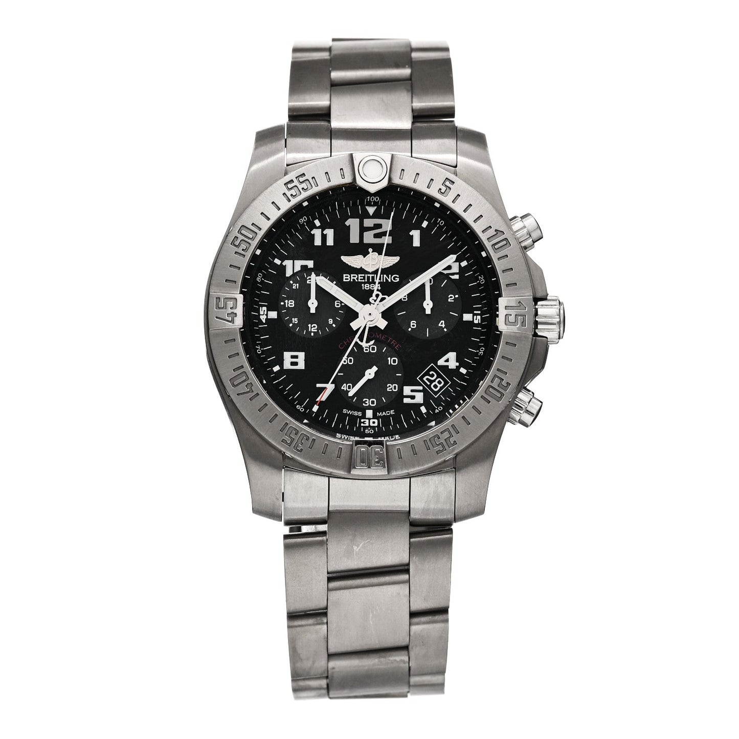 Titanium 43mm Chronospace Evo B60 Chronograph Quartz Watch Black EB6010