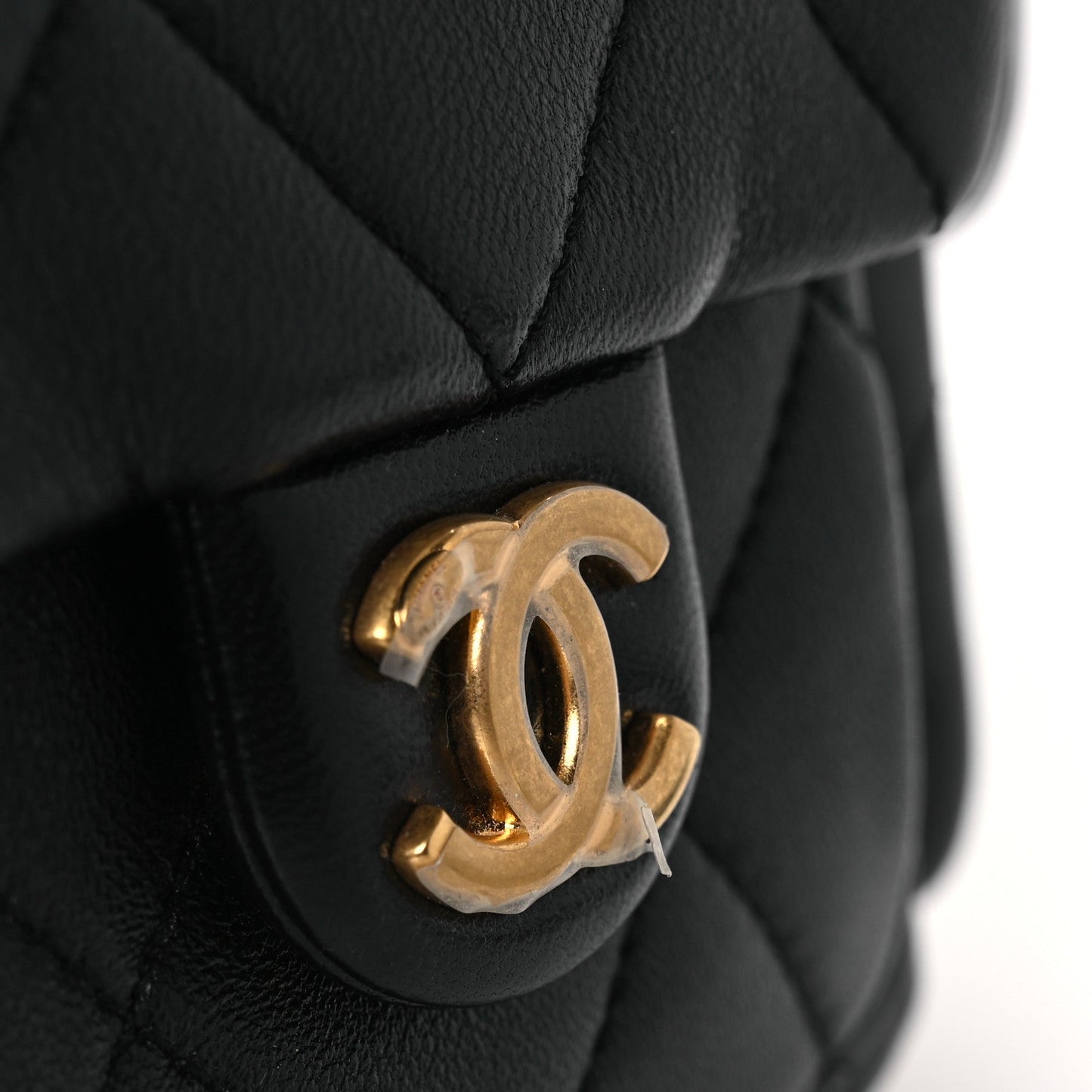 Shiny Lambskin Quilted Trendy Pockets Hobo Black