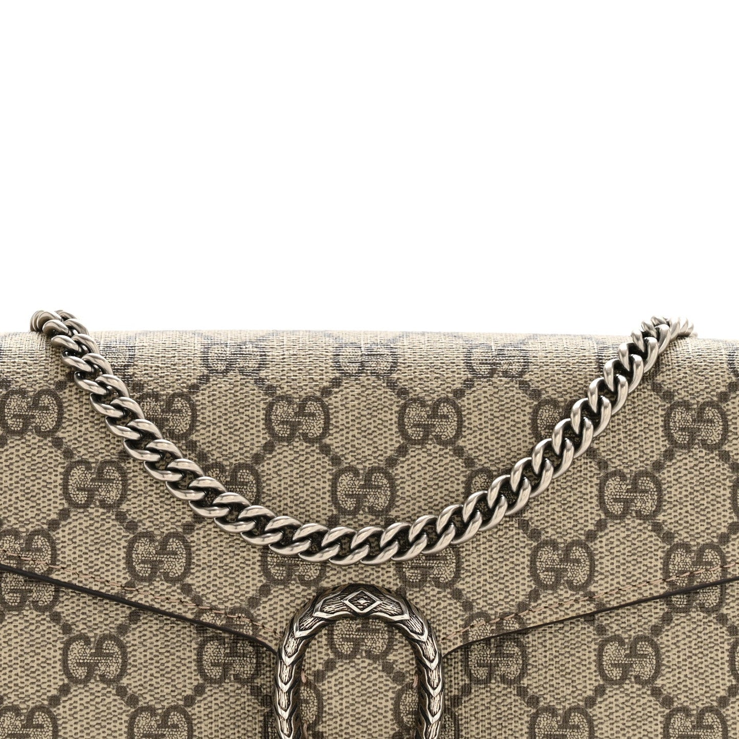 GG Supreme Monogram Mini Dionysus Chain Wallet Beige Taupe