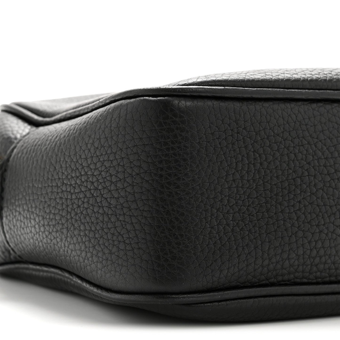 Pebbled Calfskin Small Soho Disco Bag Black