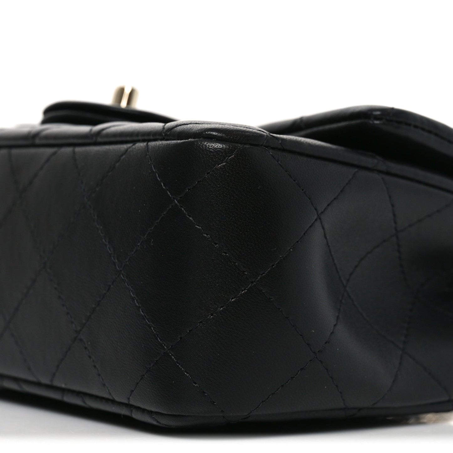 Lambskin Quilted Mini Rectangular Flap Black
