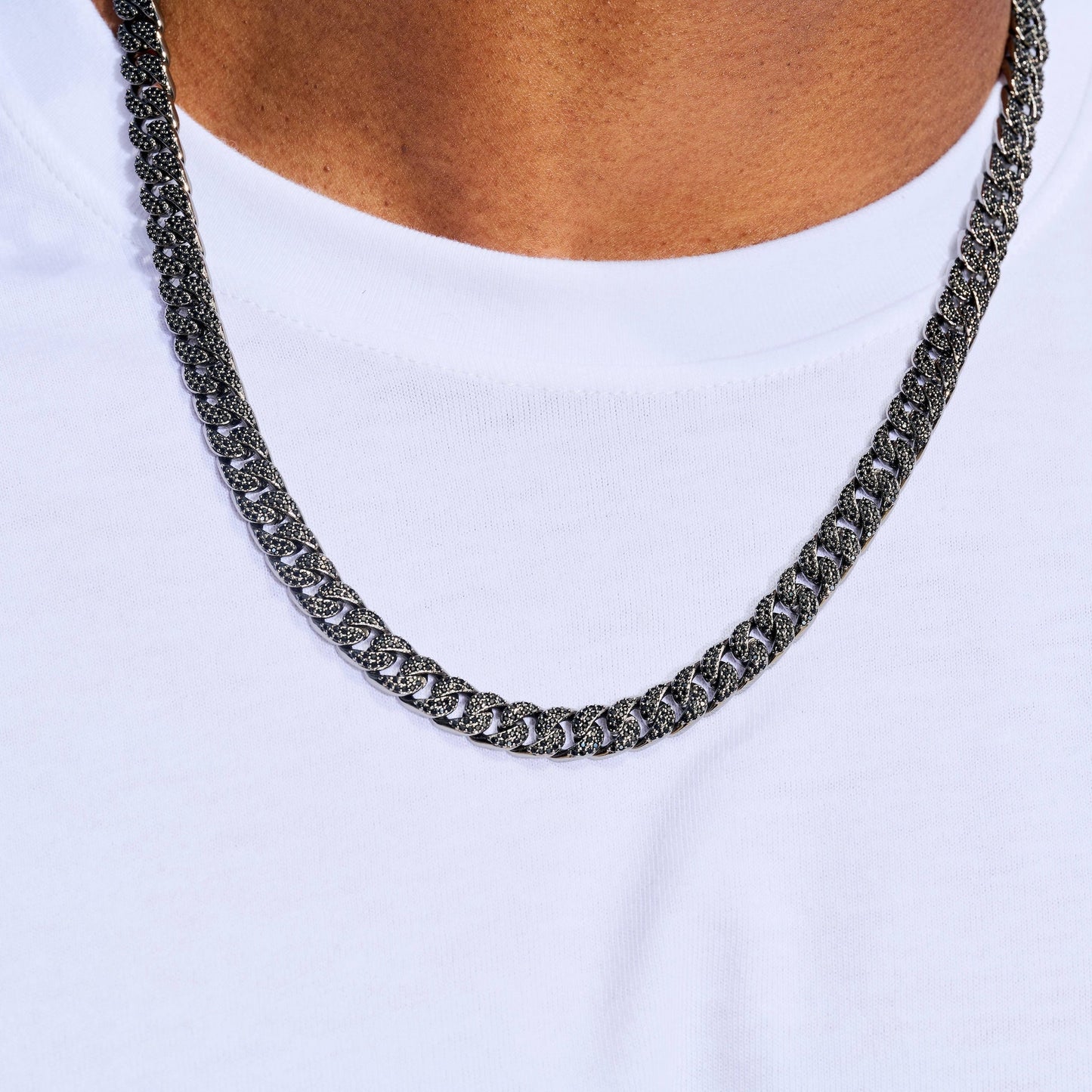 Black Diamond Cuban Chain in Black - 8.5mm