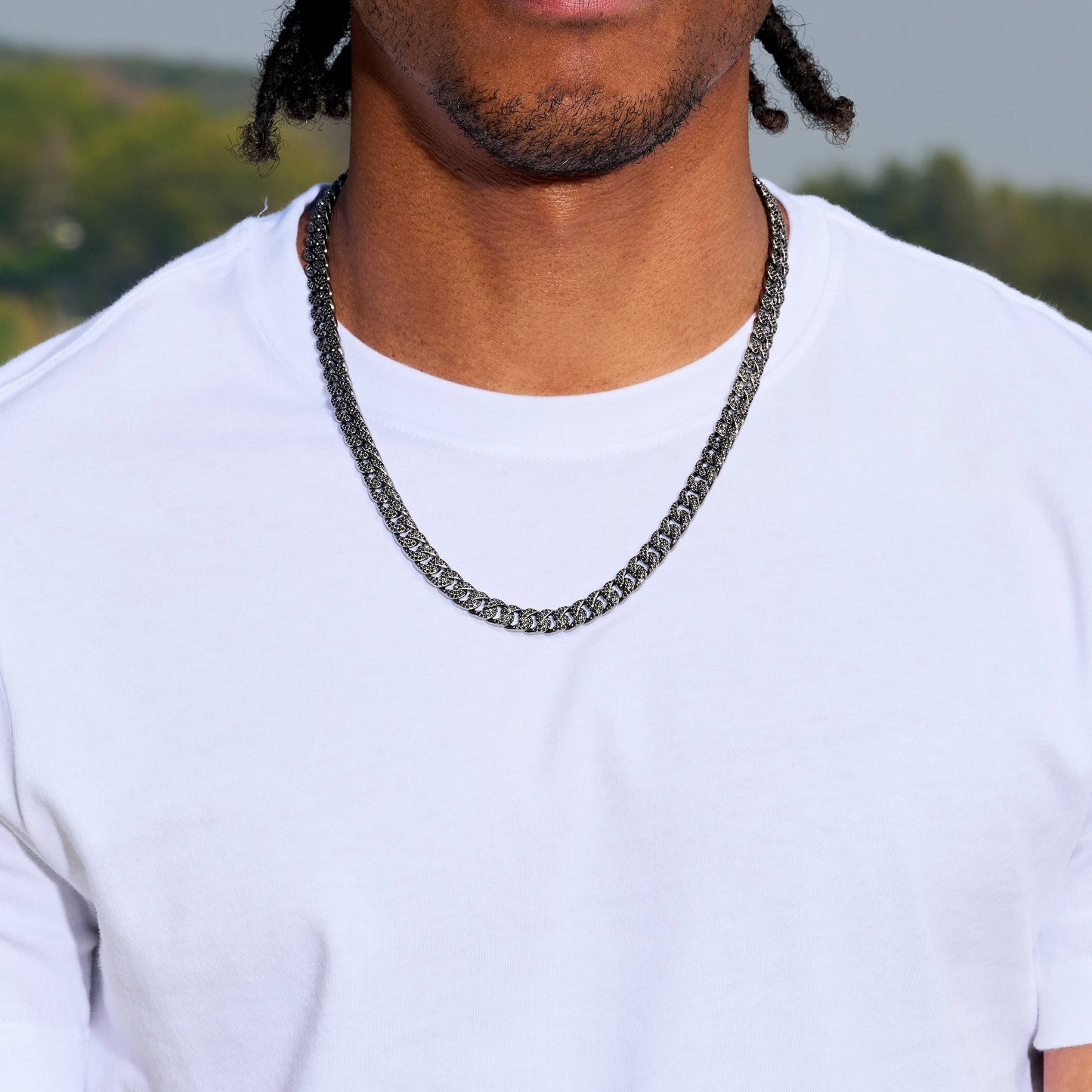 Black Diamond Cuban Chain in Black - 8.5mm