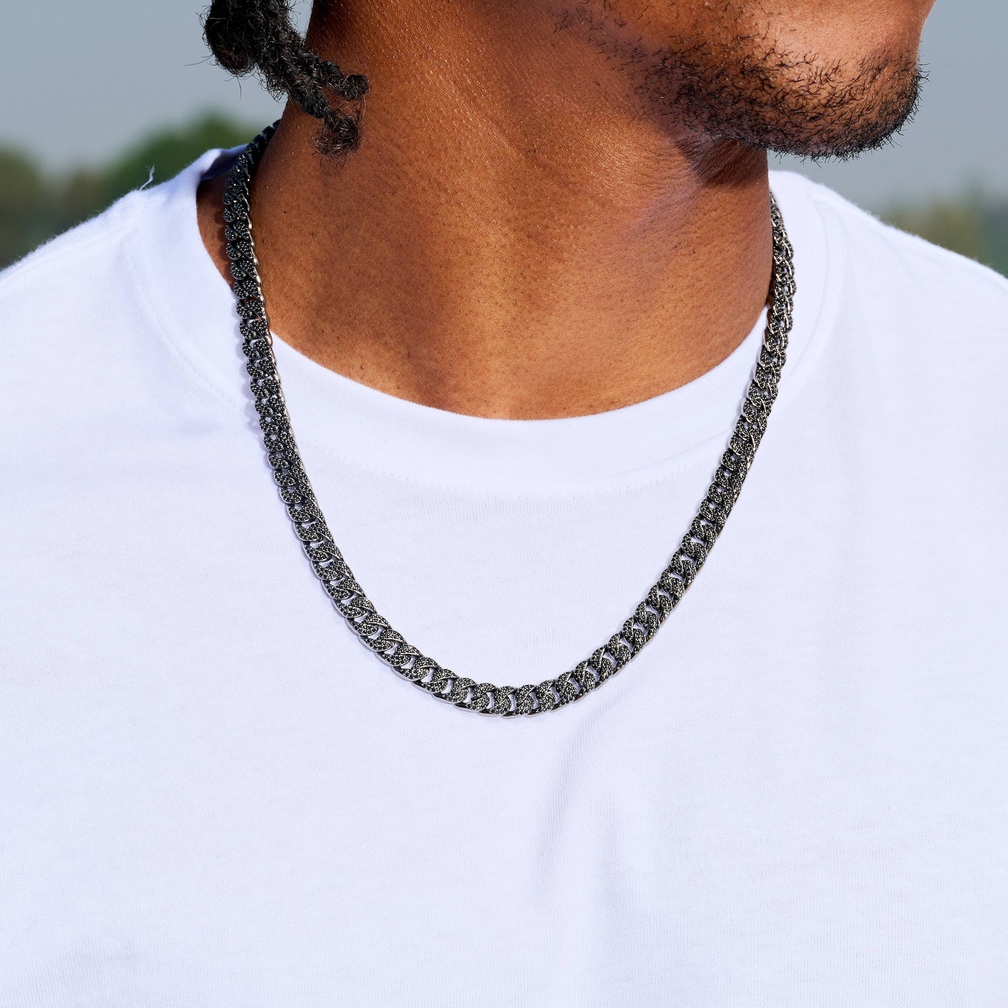 Black Diamond Cuban Chain in Black - 8.5mm