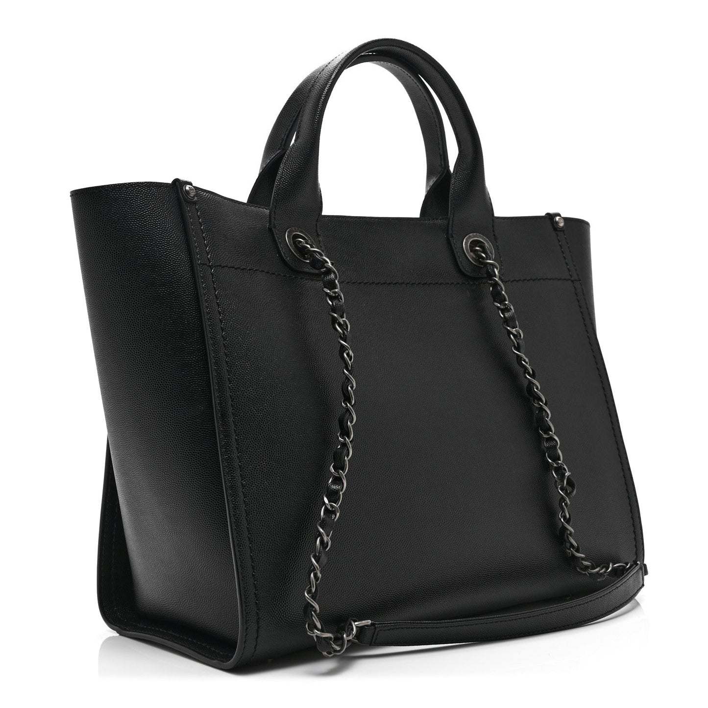 Caviar Small Studded Deauville Tote Black