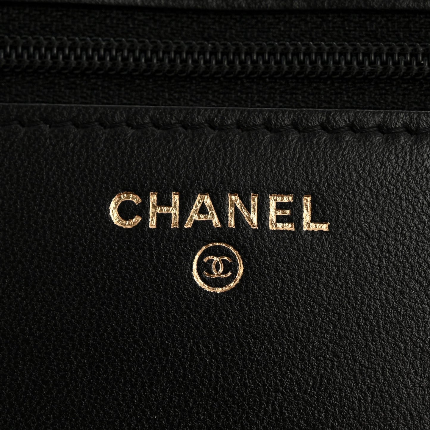 Lambskin Quilted Trendy CC Wallet On Chain WOC Black