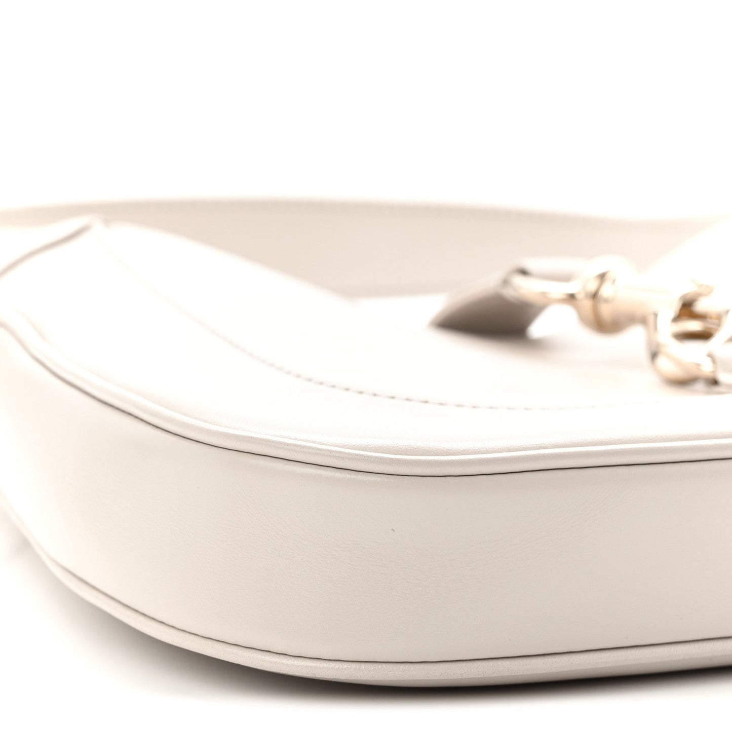 Ancora Calfskin Web Small Jackie Shoulder Bag Light Grey