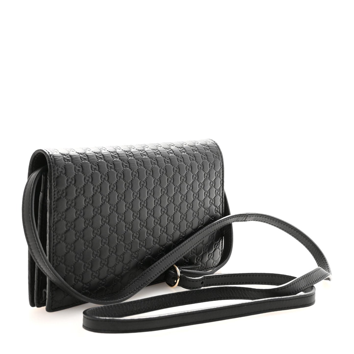 Microguccissima Crossbody Wallet Black