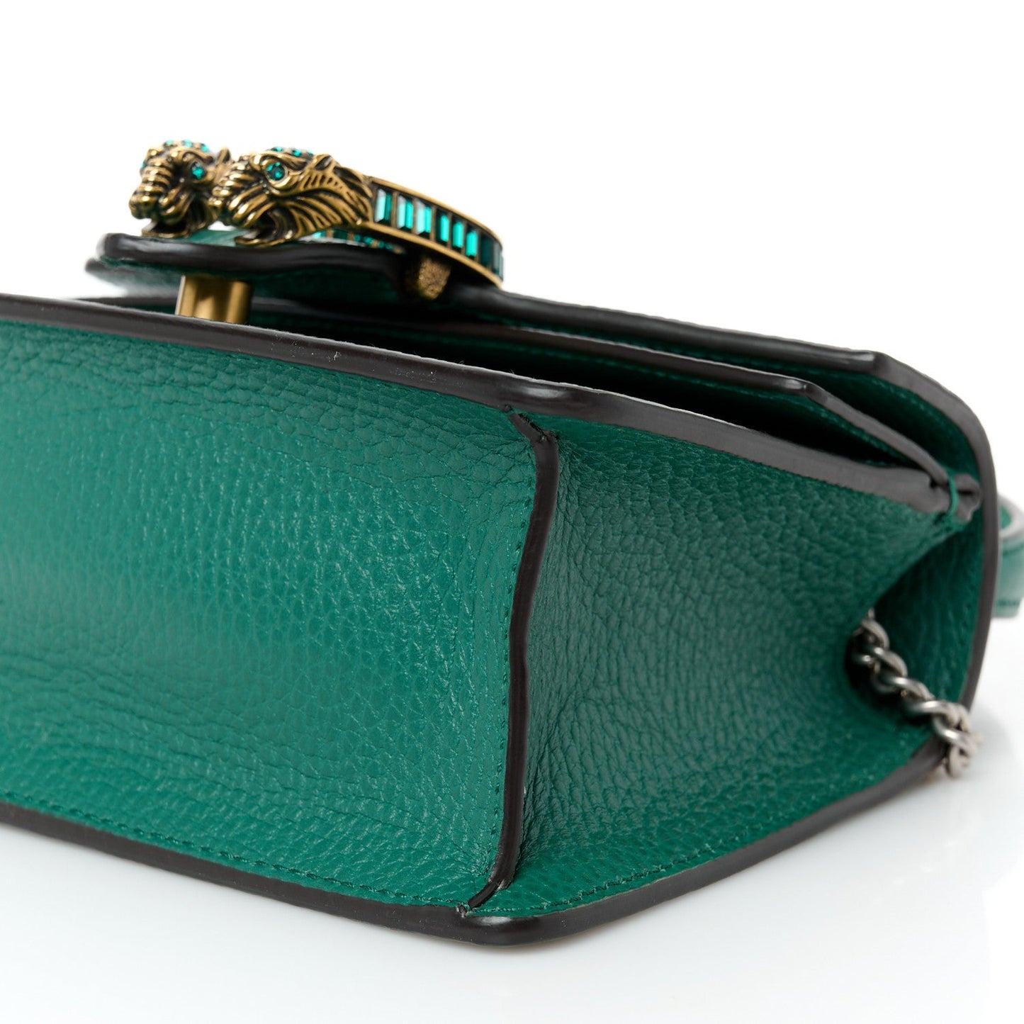 Dollar Calfskin Crystal Mini Dionysus Top Handle Bag Emerald