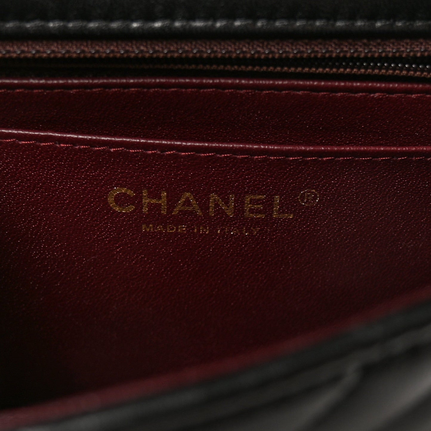 Lambskin Chevron Quilted Mini Square Flap Black