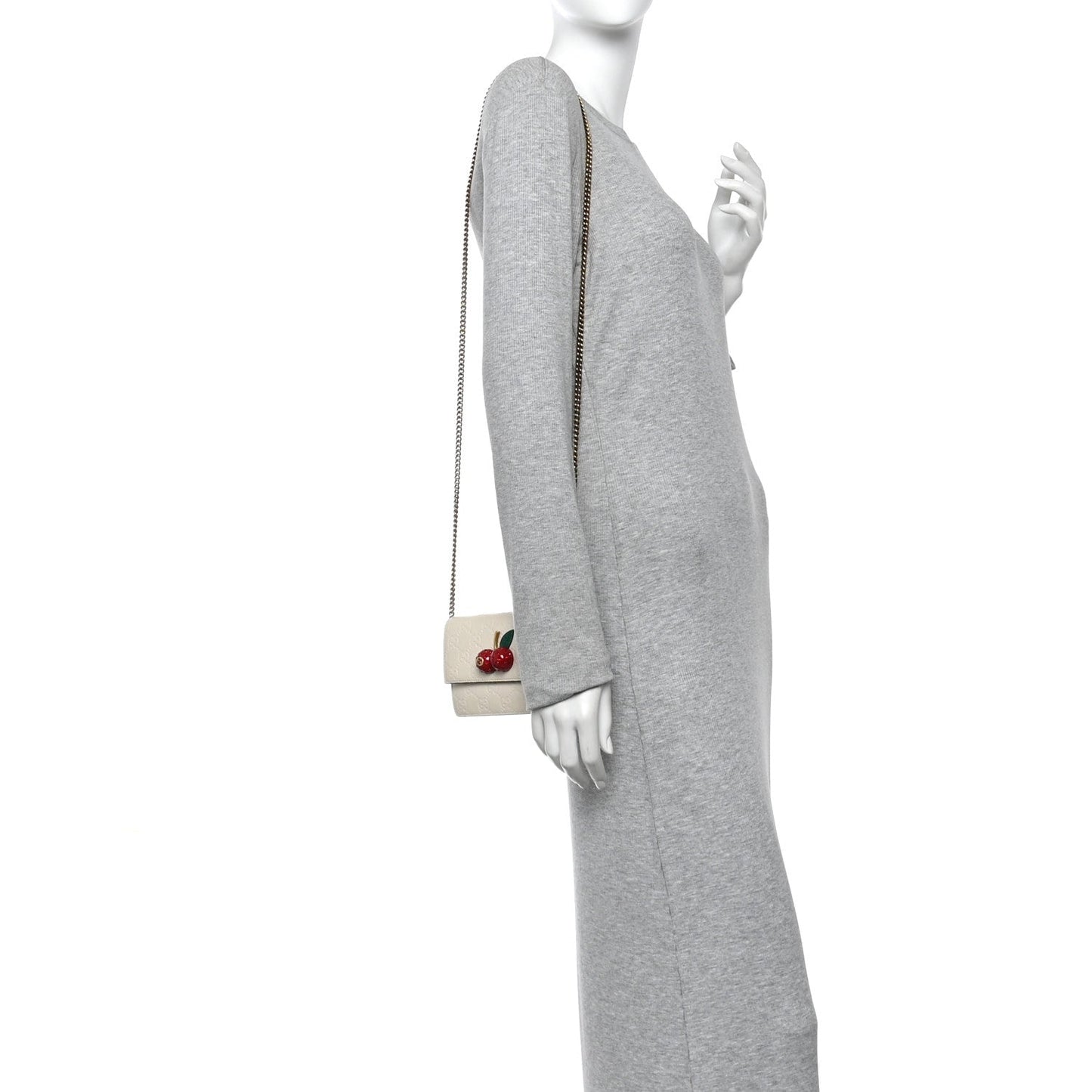 Guccissima Mini Cherry Chain Bag White