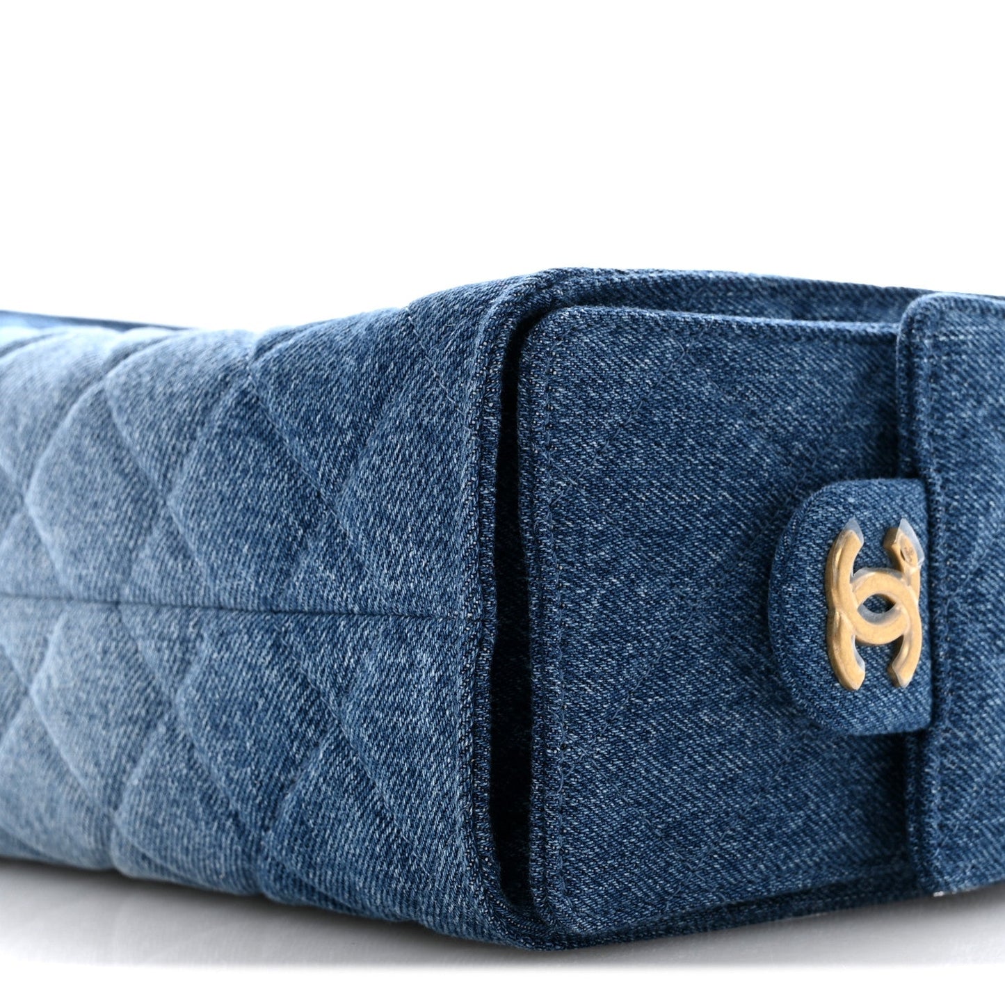 Washed Denim Quilted Mini Chanel 25 Handbag Blue
