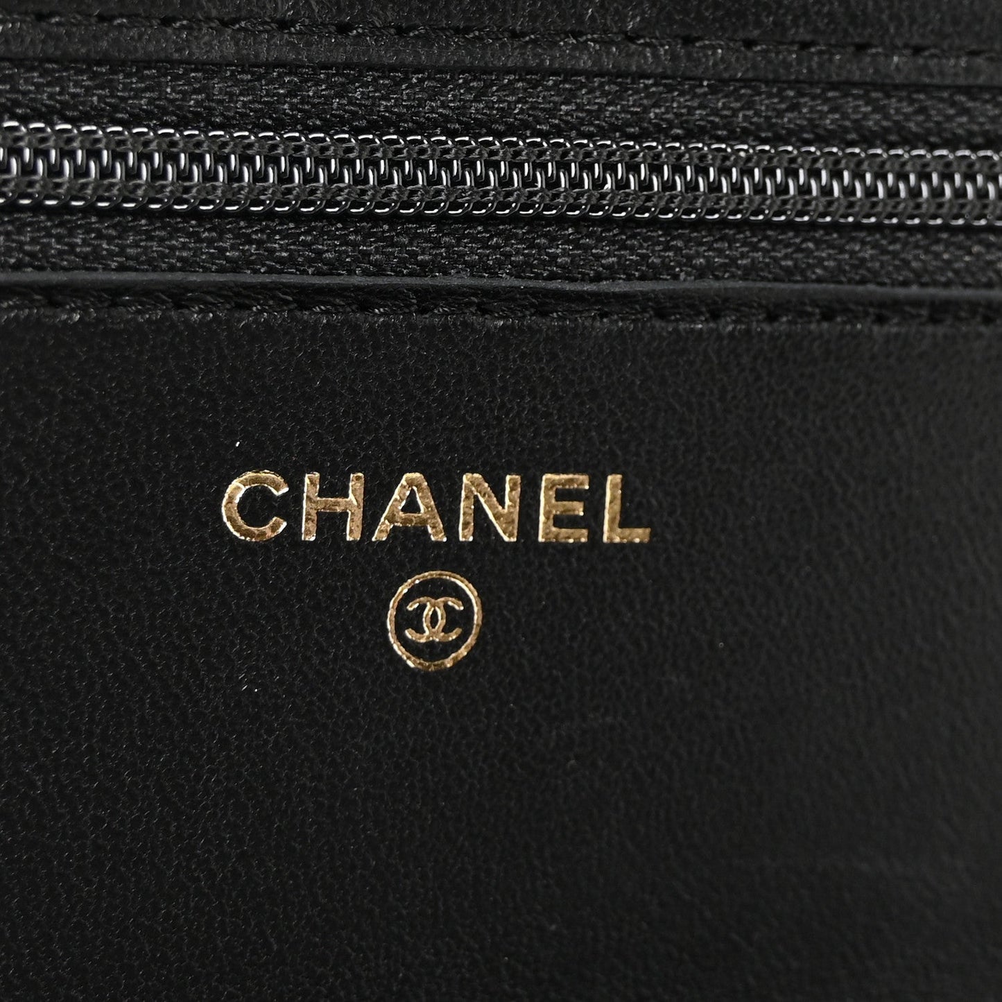 Lambskin Quilted Top Handle Trendy CC Wallet On Chain WOC Black