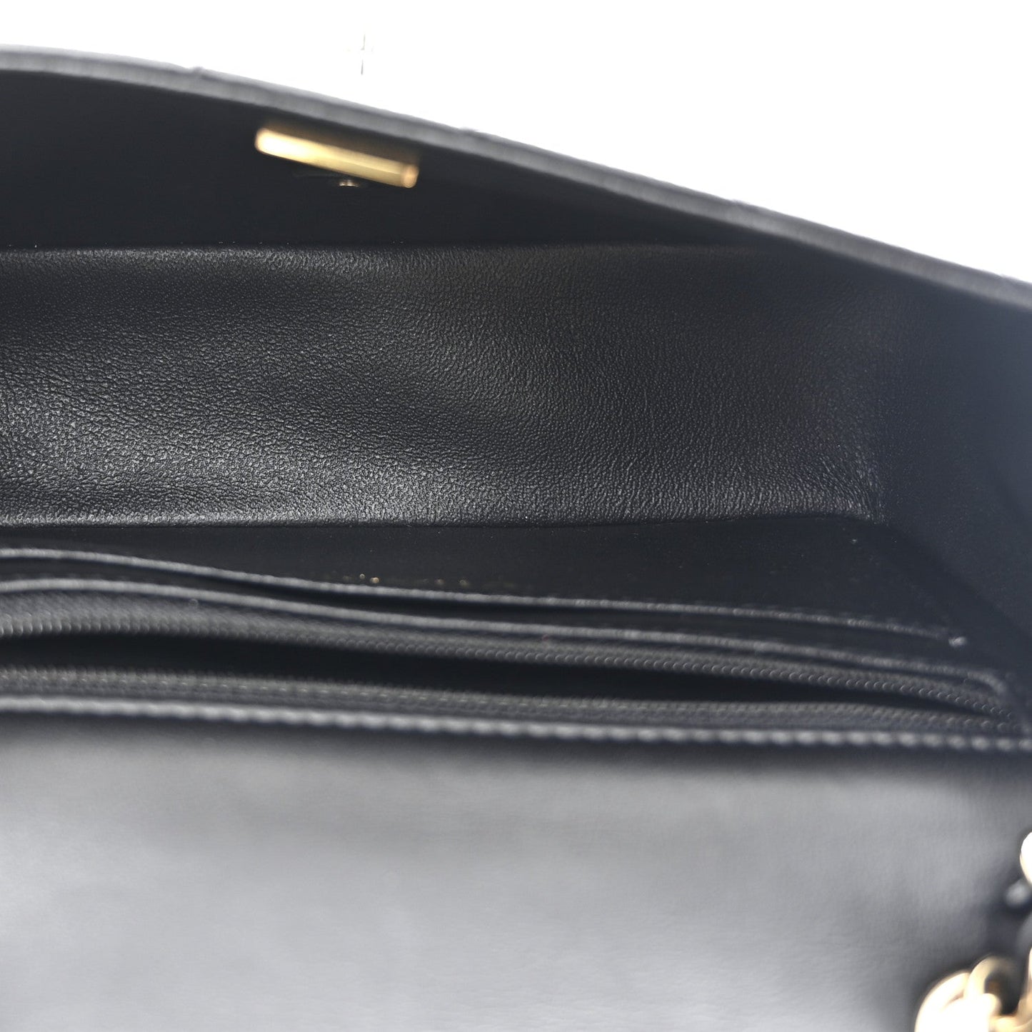 Lambskin Quilted Mini Rectangular Flap Black