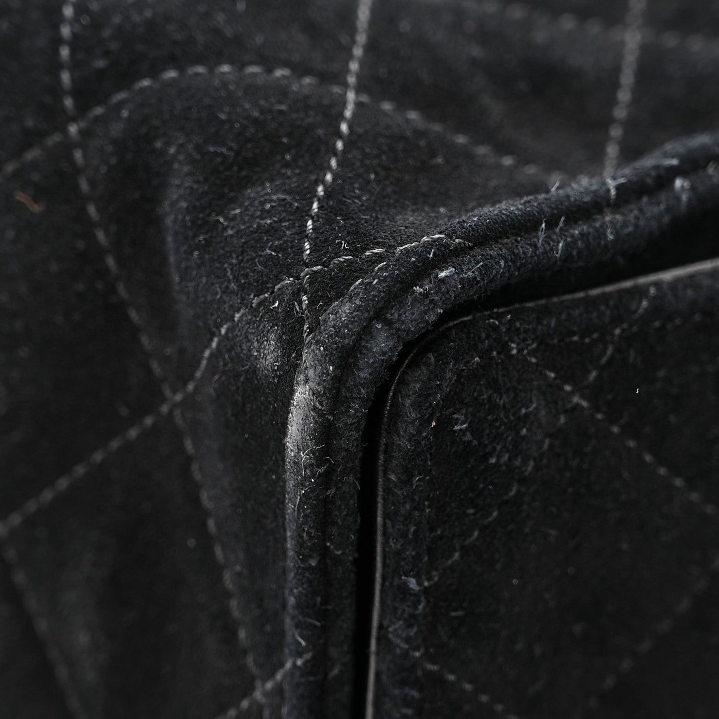 Suede Quilted Medium Chanel 25 Handbag Black