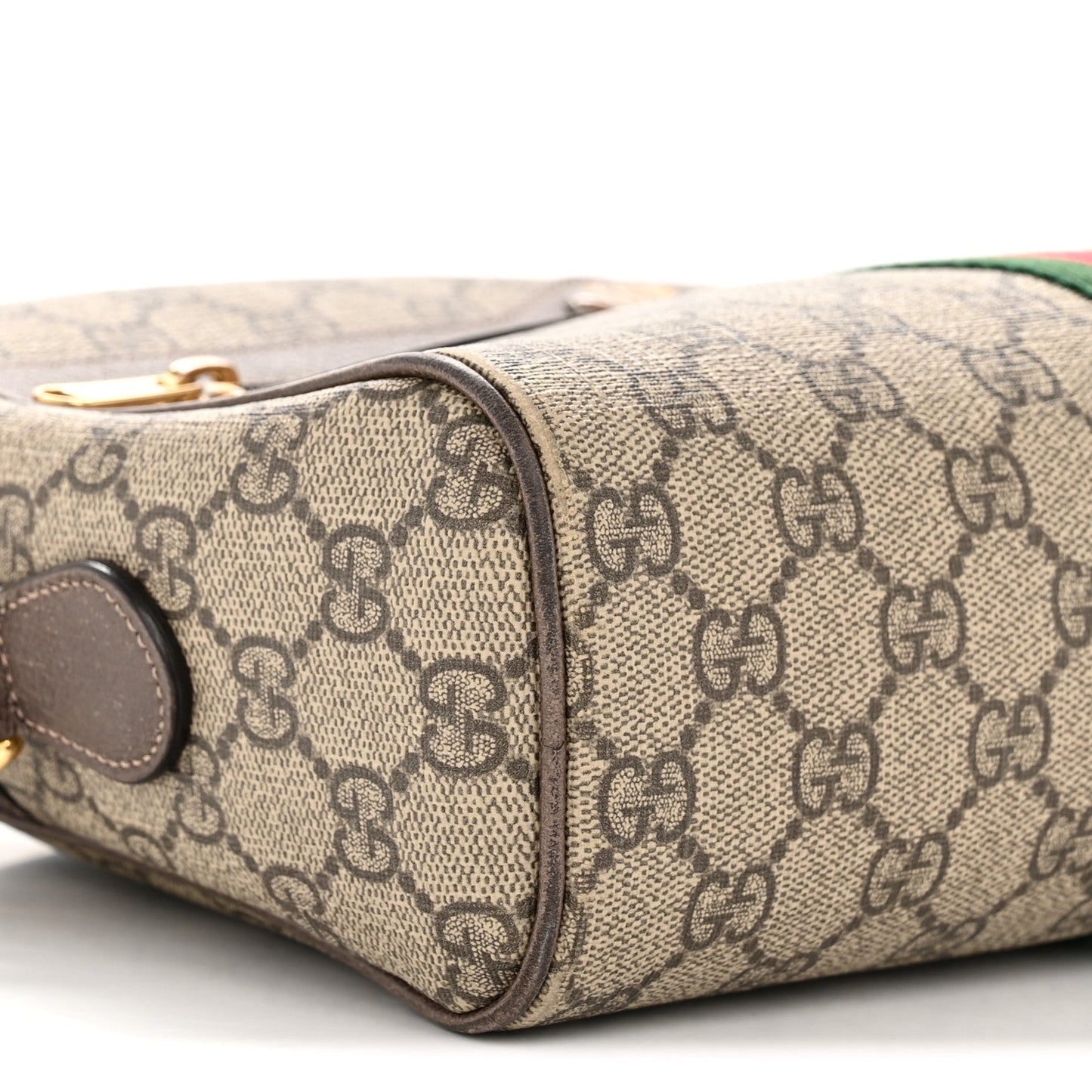 GG Supreme Monogram Web Small Ophidia Shoulder Bag Brown