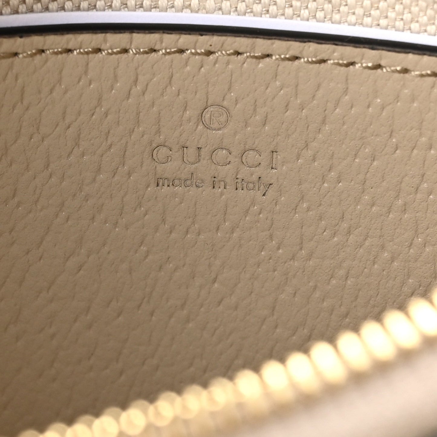 GG Supreme Monogram Textured Dollar Calfskin Web Mini Ophidia GG Handbag Beige Mystic White Oatmeal
