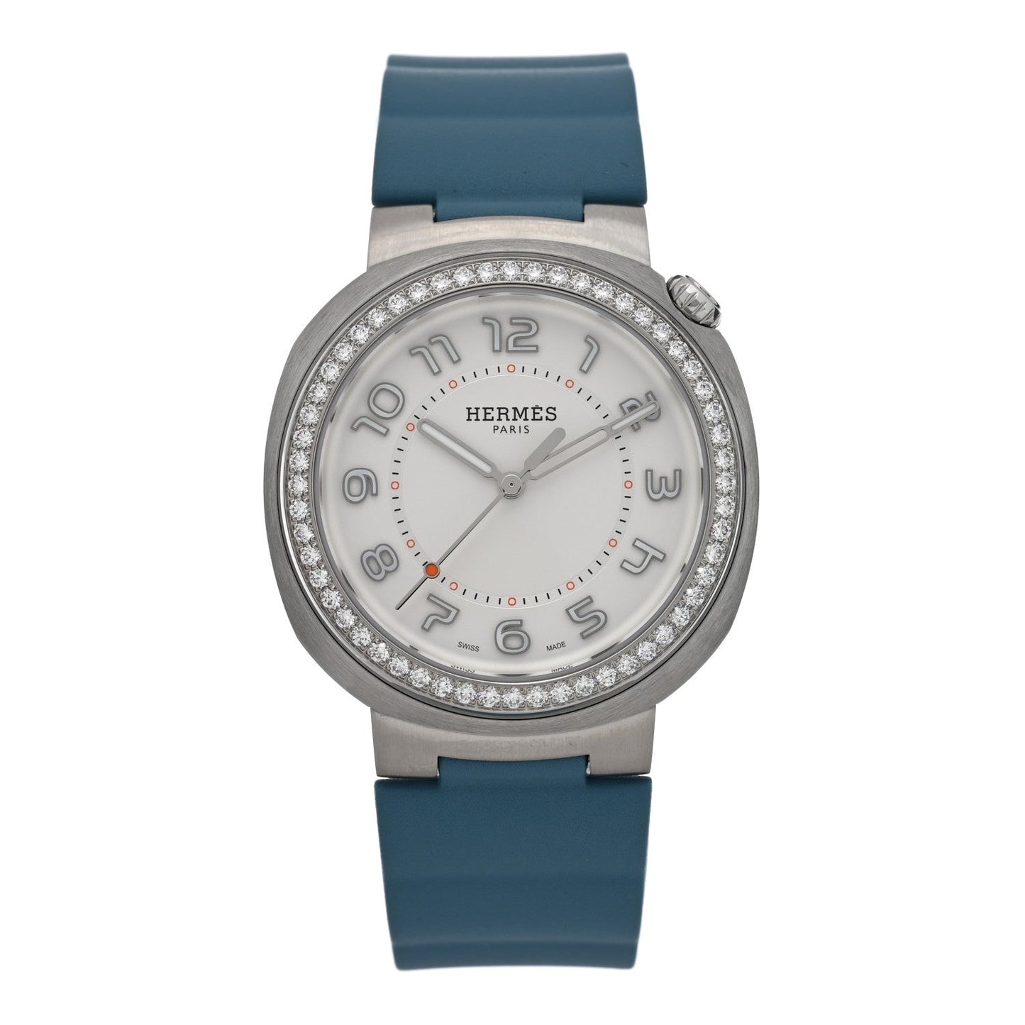Stainless Steel Rubber Diamond Bezel 36mm Cut Automatic Watch Blue Jean