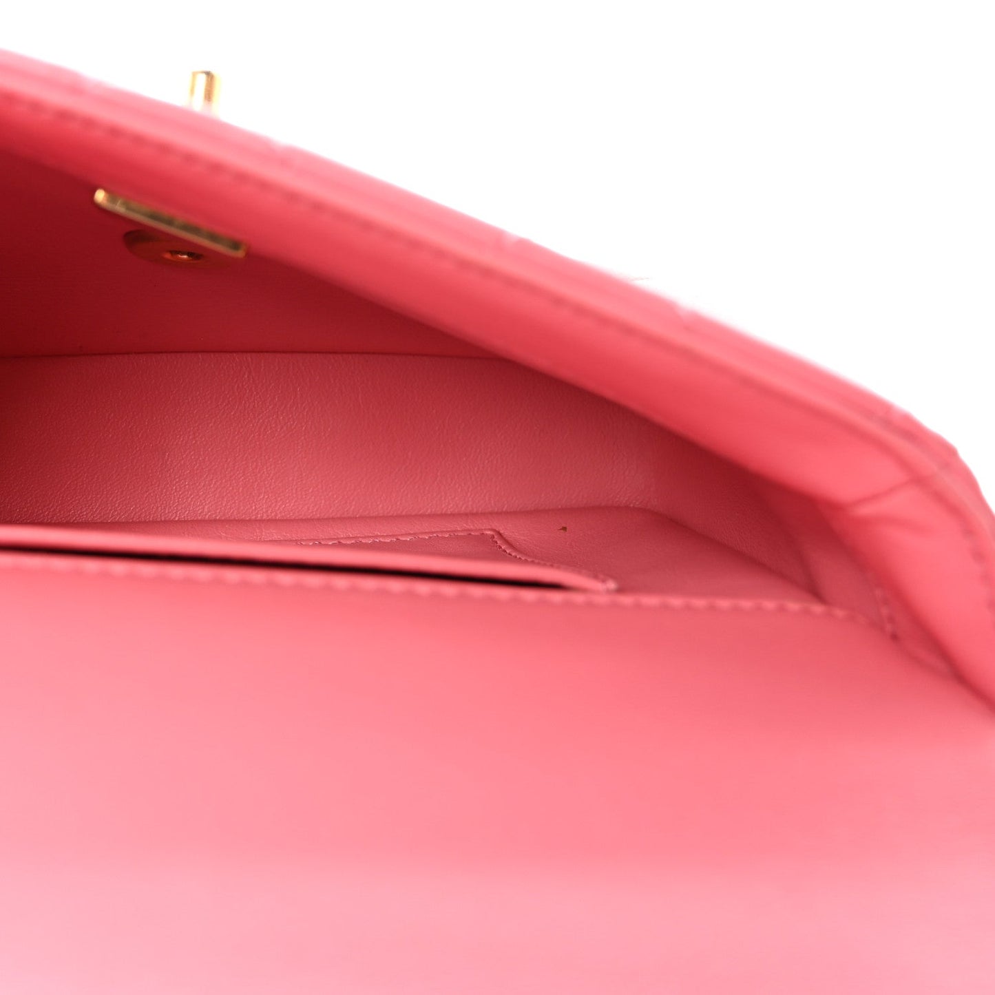 Lambskin Enamel Quilted Pending CC Mini Square Flap Pink