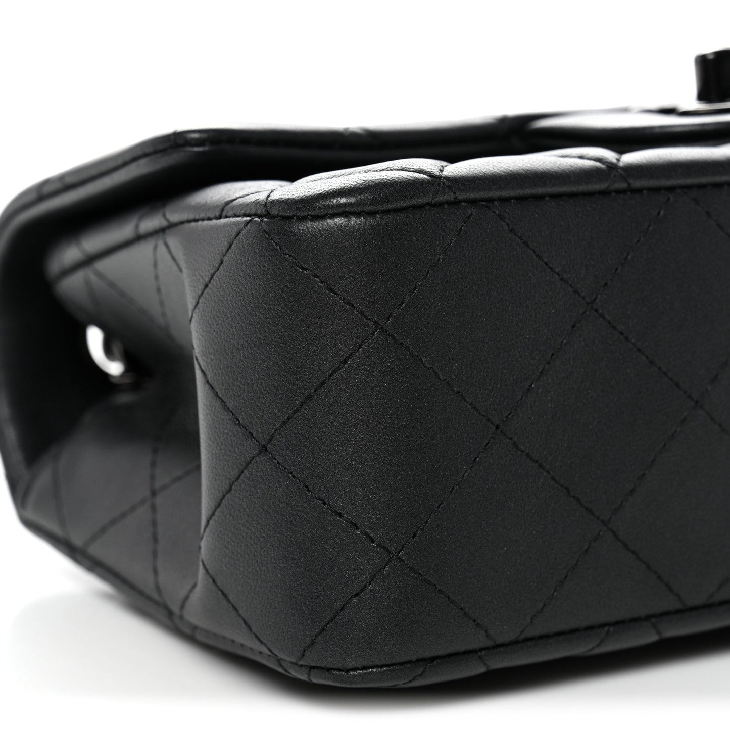 Lambskin Quilted Mini Rectangular Flap So Black