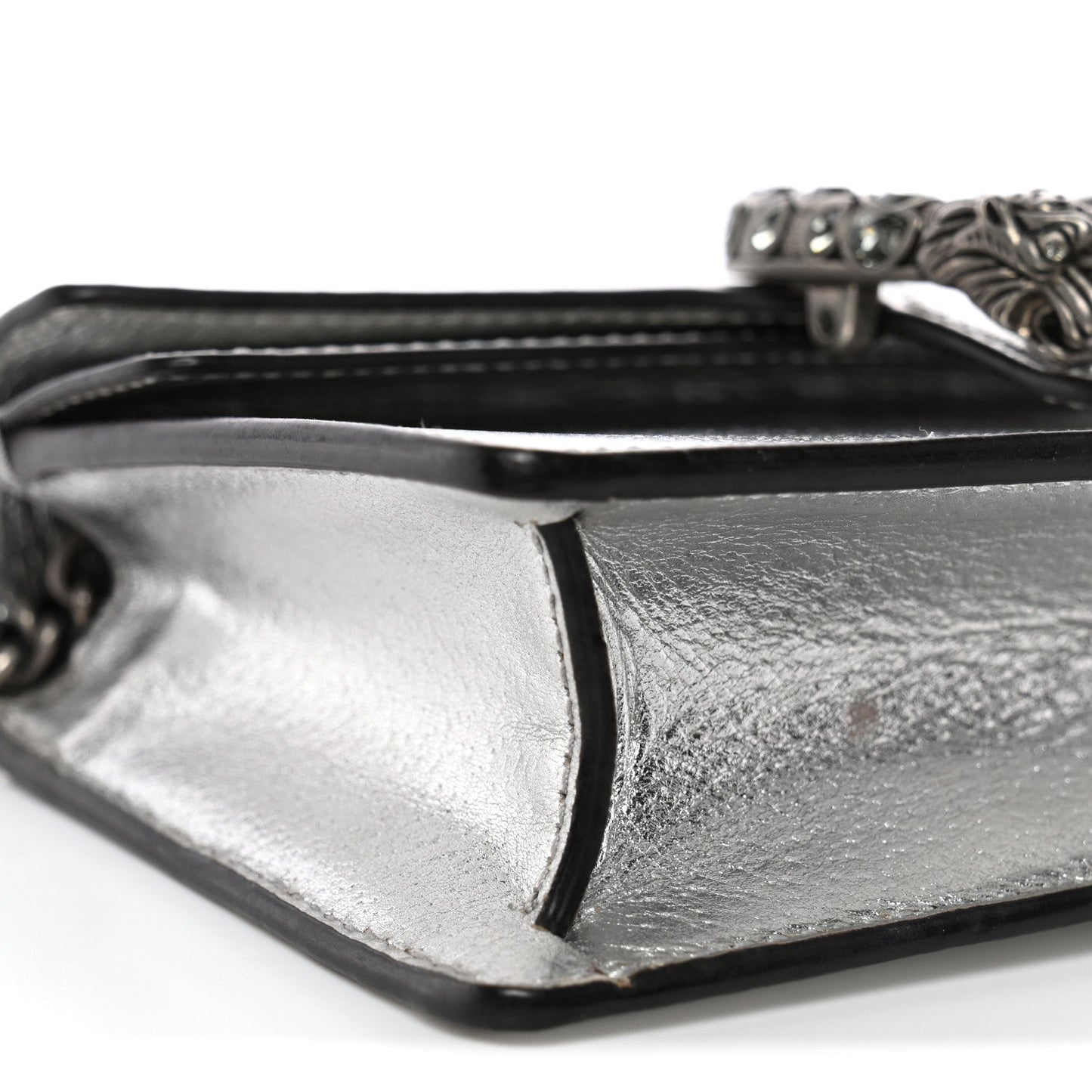 Metallic Calfskin Super Mini Dionysus Shoulder Bag Silver