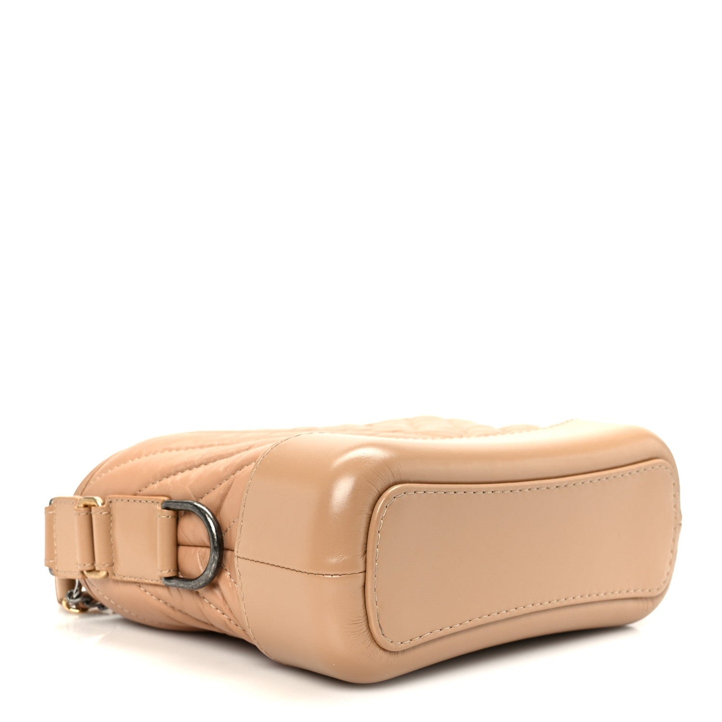 Aged Calfskin Chevron Quilted Small Gabrielle Hobo Beige