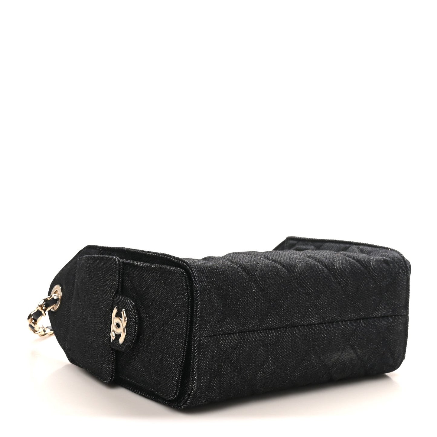Denim Quilted Mini Chanel 25 Handbag Dark Blue