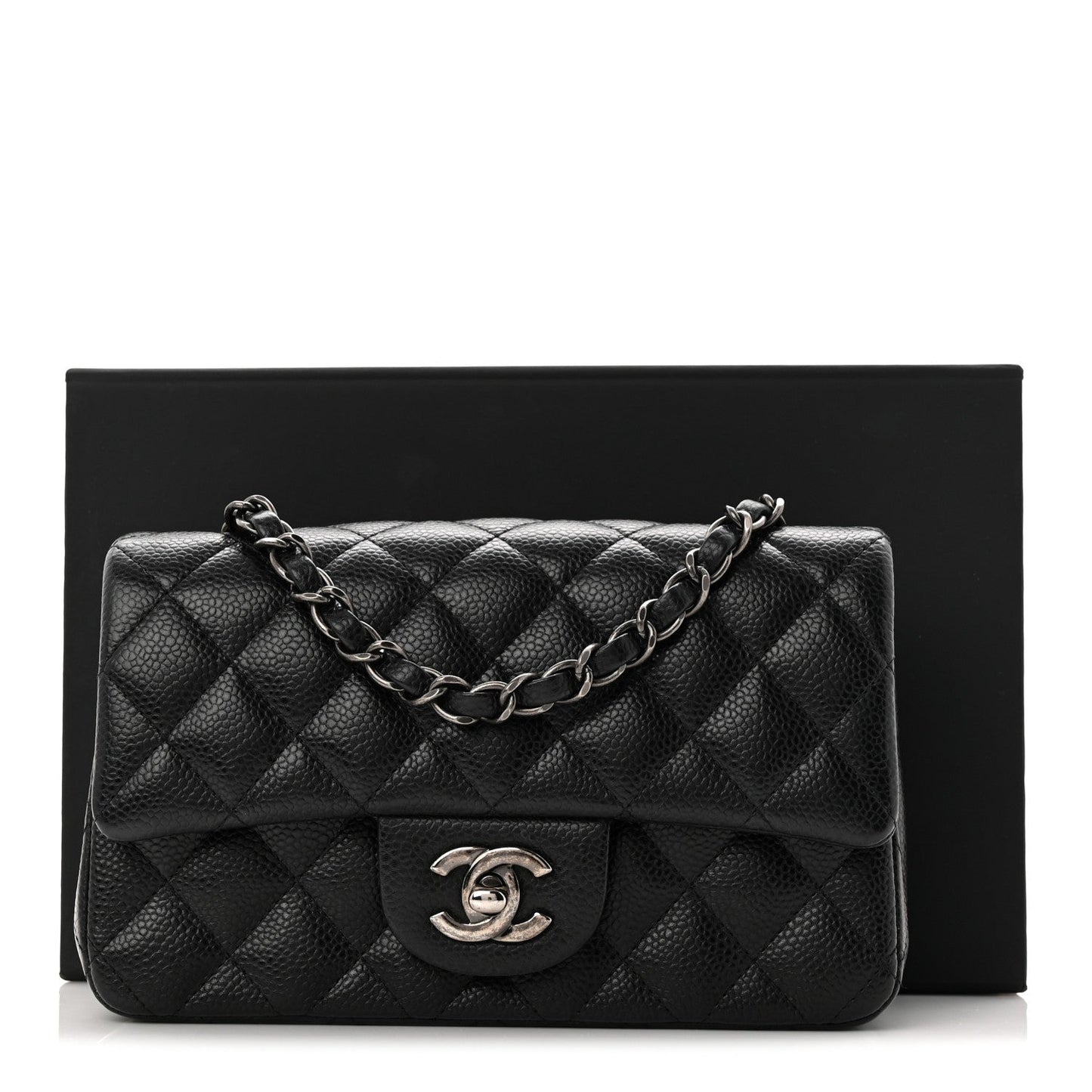 Caviar Quilted Mini Rectangular Flap Black