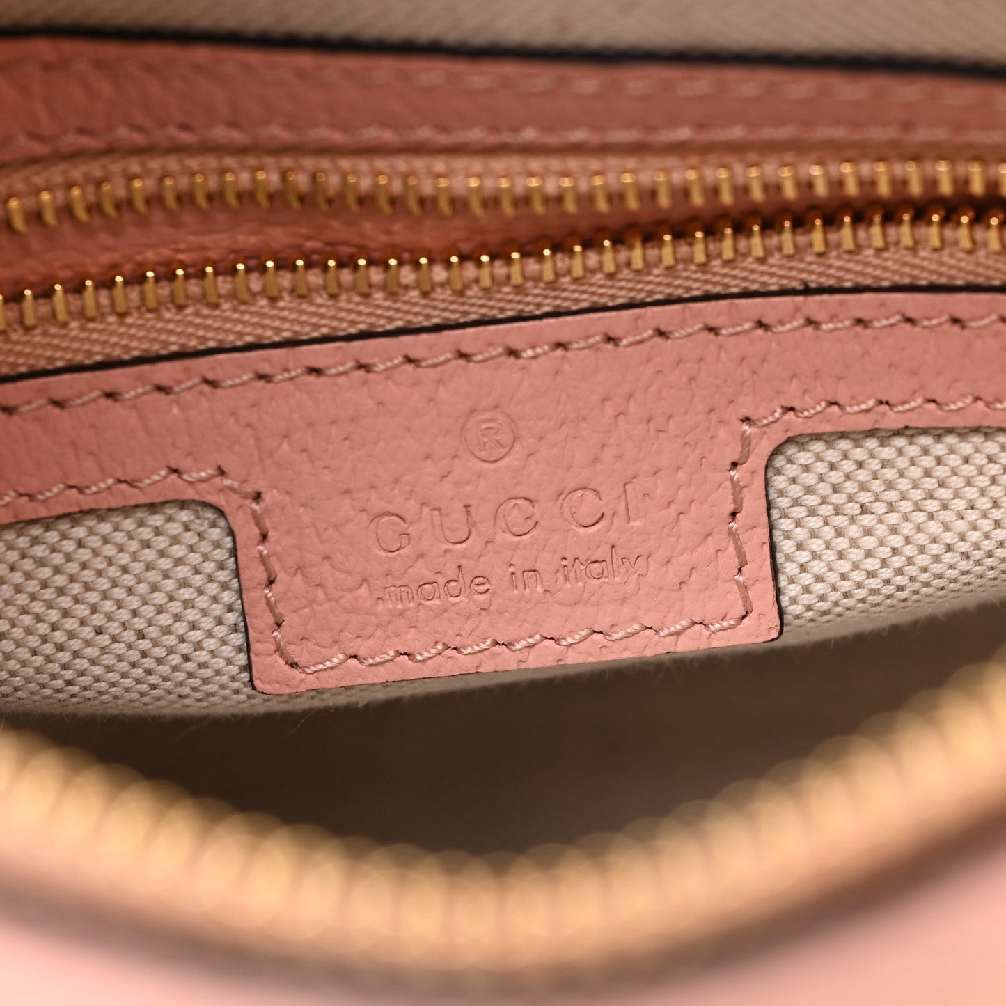 GG Supreme Monogram Textured Calfskin Web Super Mini Ophidia Shoulder Bag Pink