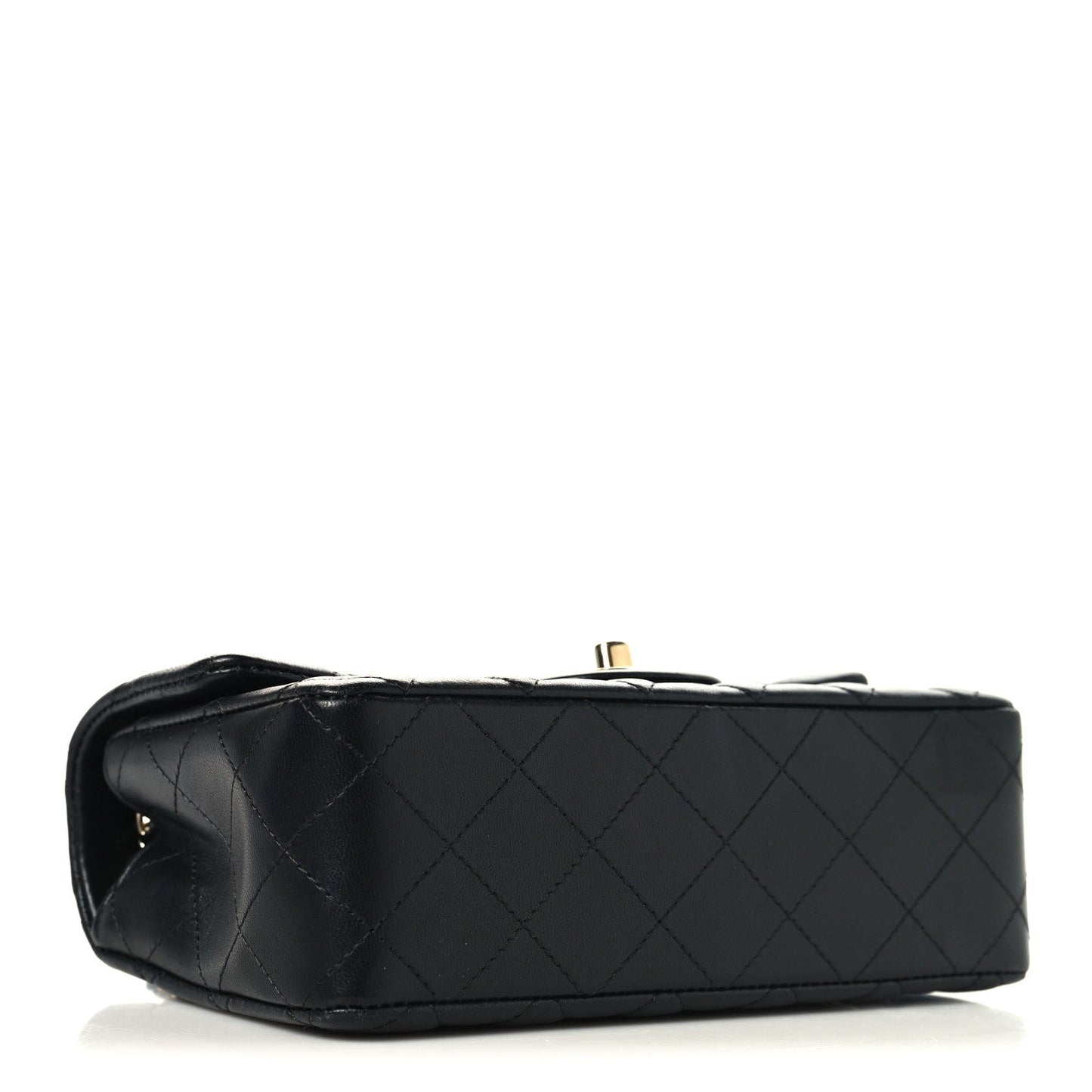 Lambskin Quilted Mini Rectangular Flap Black