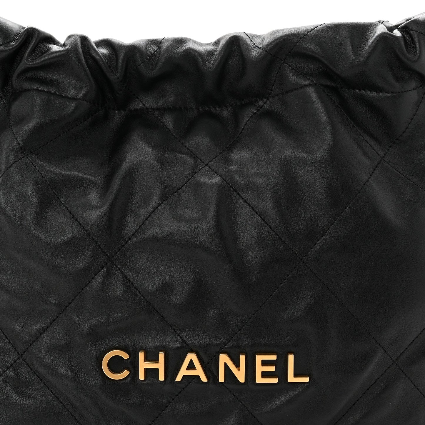 Shiny Calfskin Quilted Small Chanel 22 Black