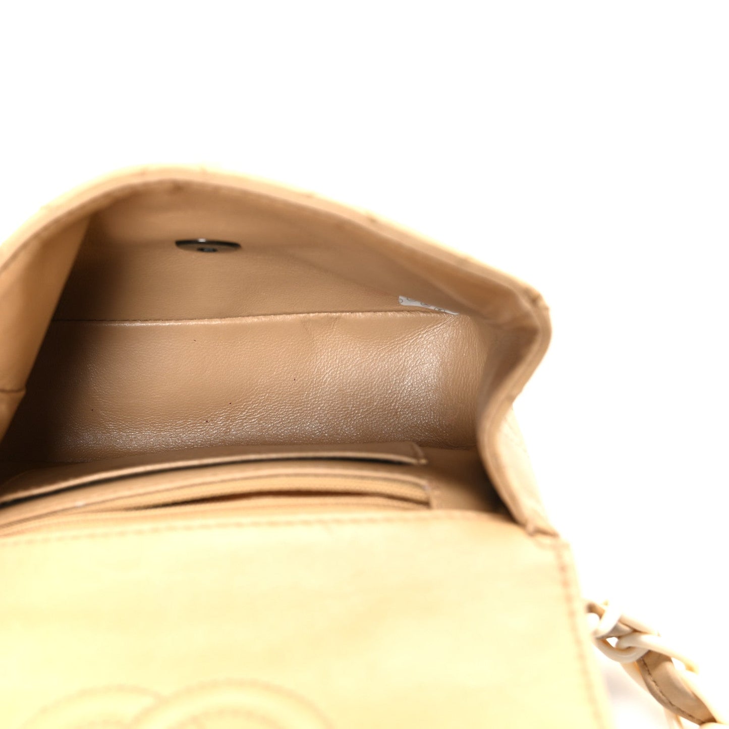 Lambskin Quilted Bekko Resin Mini Square Flap Beige