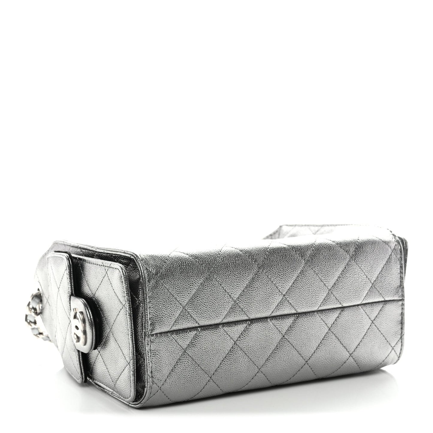 Metallic Caviar Quilted Mini Chanel 25 Handbag Anthracite