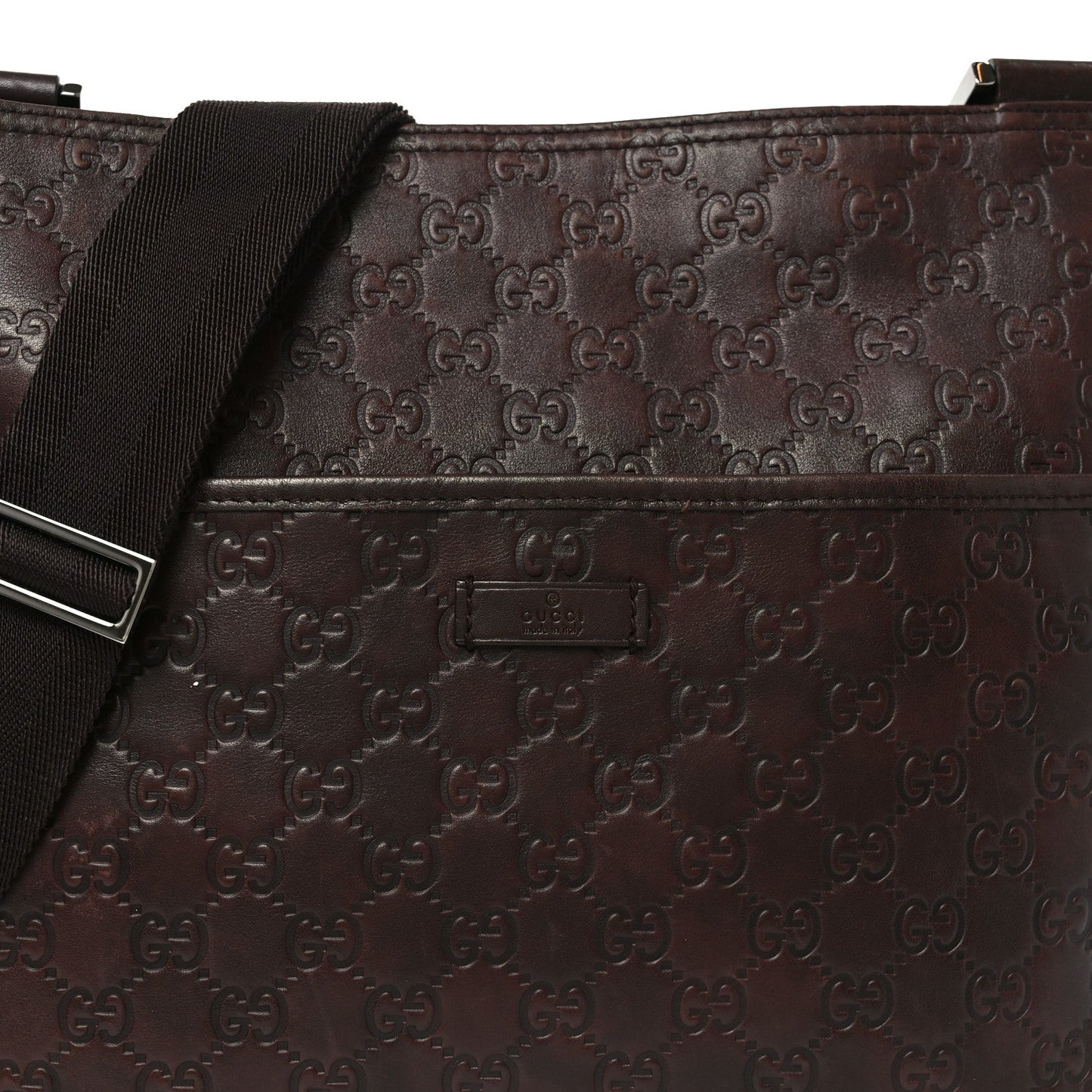 Guccissima Flat Messenger Bag Brown Dark Brown